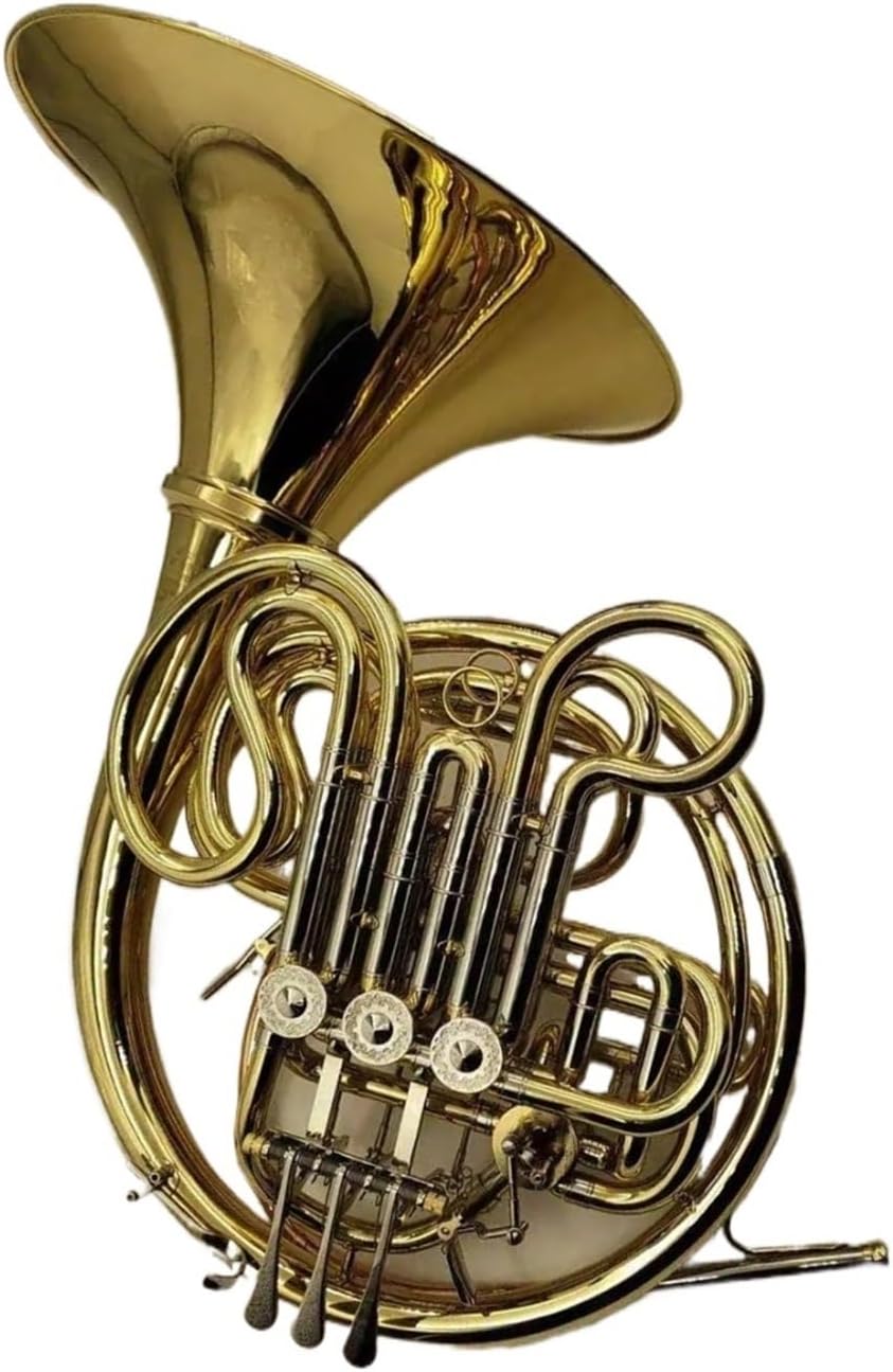 Brass French Horn 4 Keys Bb/F Double French Horn Brass Gold Colour Professional Musical Instrument With Case Well-designed