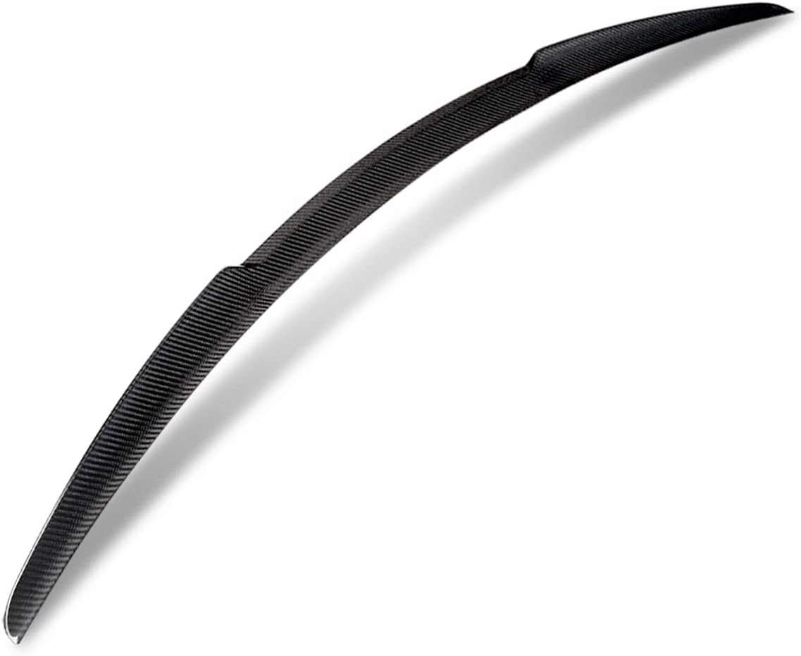 DNA MOTORING 2-SPC-6157-CF Glossy Black Carbon Fiber V-Style Duck Bill Rear Car Trunk Lid Spoiler Compatible with 14-21 BMW 2-Series Coupe Models