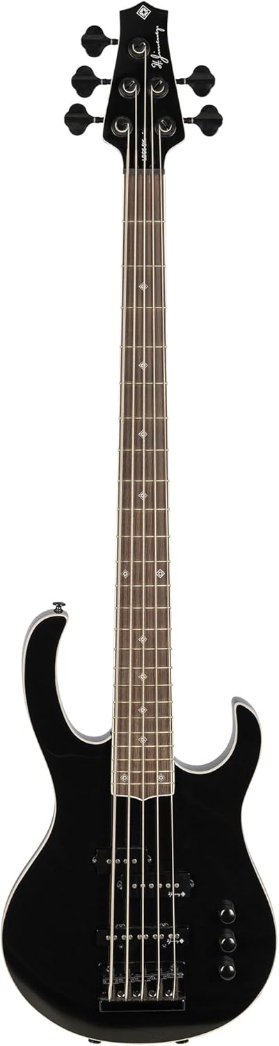 H. Jimenez 5 String Glossy Black Bass Guitar With Deluxe Padded Gig Bag (LBS5-BK)