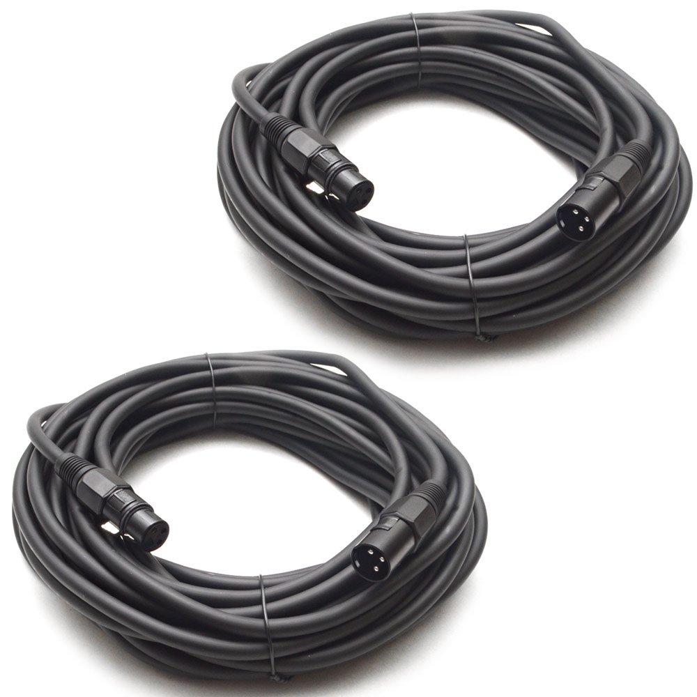 Seismic Audio - Set of 2 (2) 50 Feet DJ/PA XLR Microphone Cables - Mic Cable - Stage or Studio use