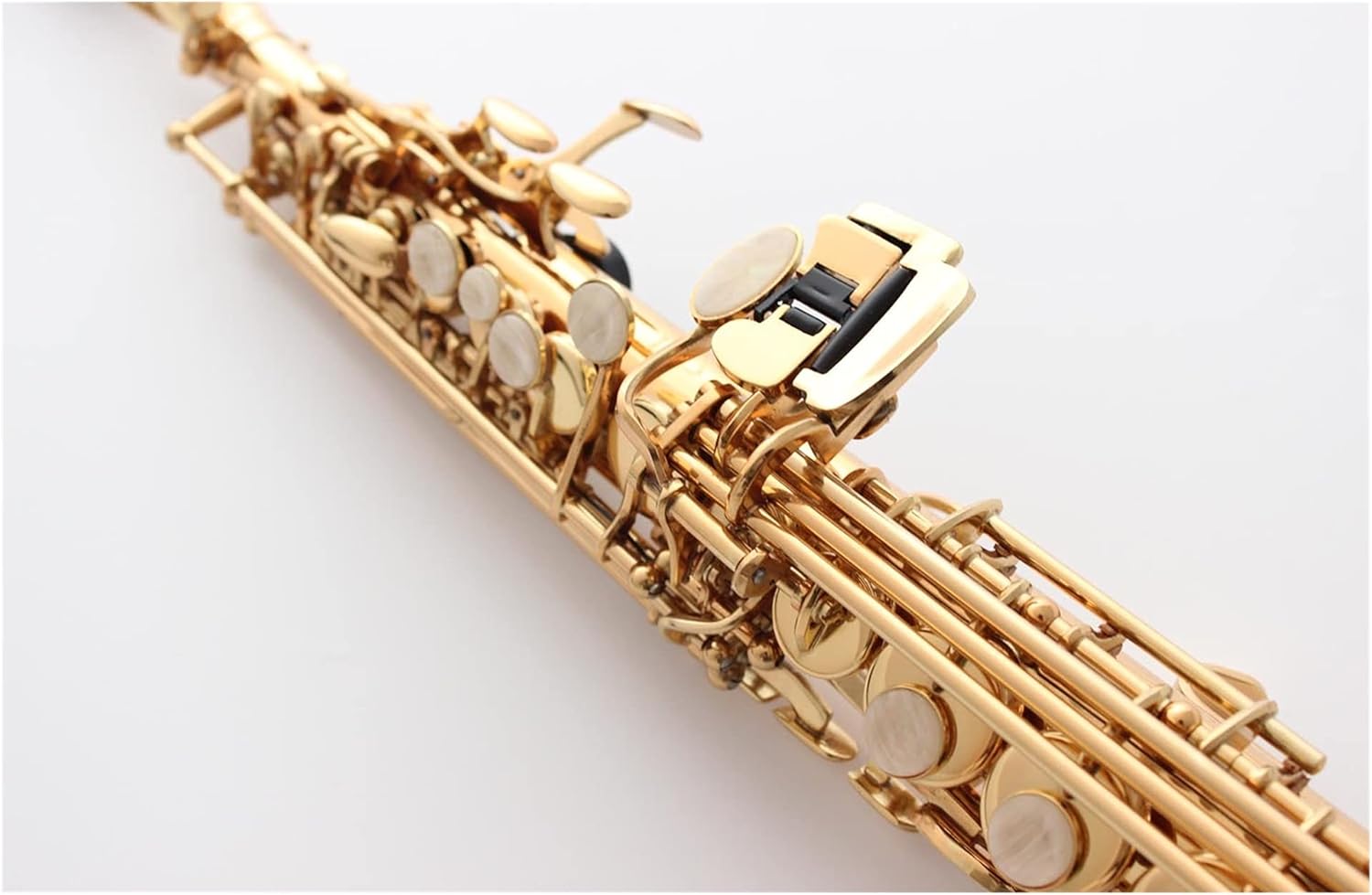 Saxophone Straight Soprano Saxophone Gold Lacquer B-Flat Soprano Sax R54 with Case Mouthpiece Reeds Neck Key Type Woodwind Instrument