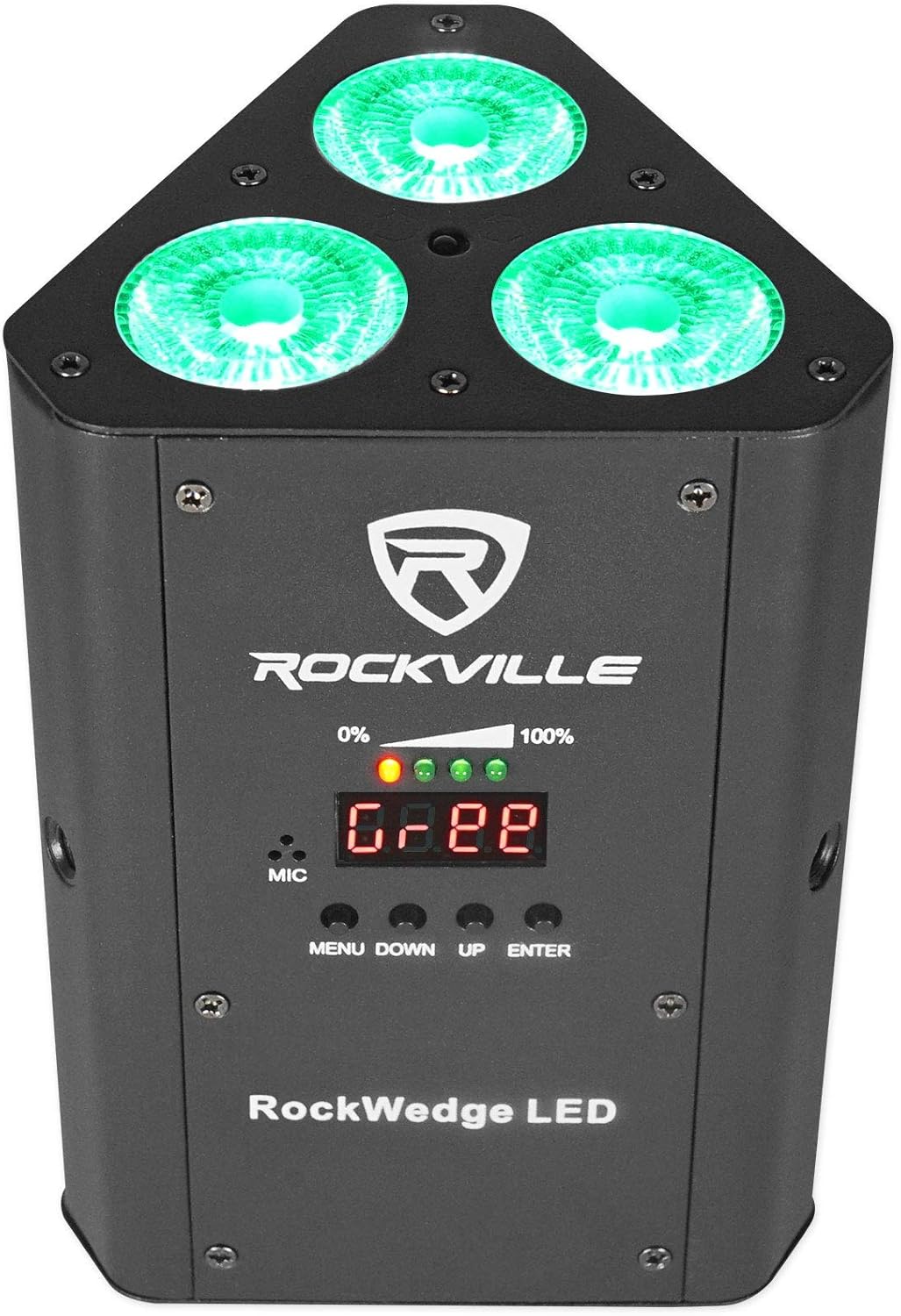 Rockville RockWedge LED Bundle: (4) 54W RGBWA+UV Rechargeable Battery Par Lights with Wireless DMX, RLB30 Travel Bag for DJs and Events, 5-Items
