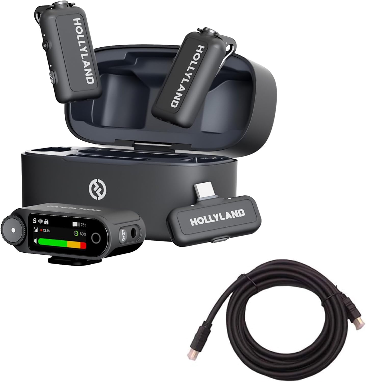 Hollyland Lark MAX 2 Combo with HS-101 24K Golded Plated HDMI Cable