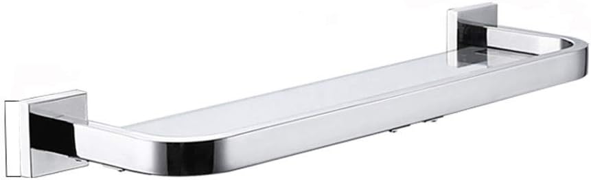 AGYH Bathroom Shelf Stainless Steel Bathroom Storage Rack Glass Wall Mount (40cm, 50cm, 60cm) (Size : 60cm)