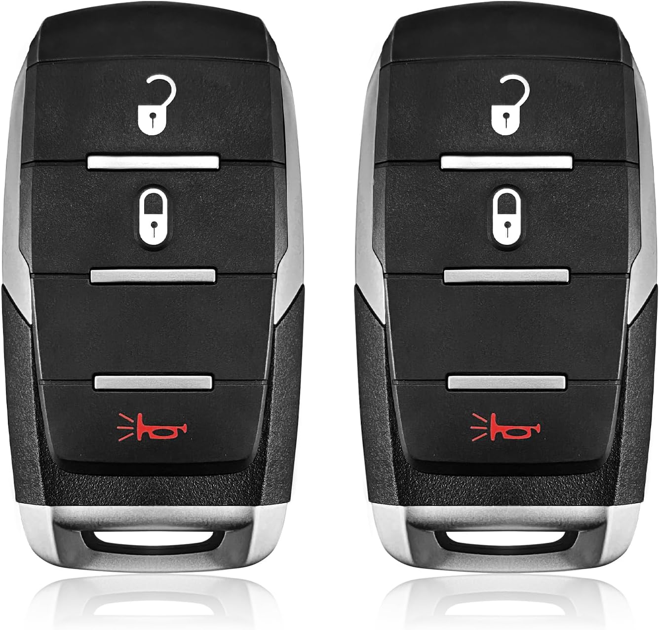 2 Keylessbest Replacement for 2019-2024 Dodge Ram 1500 Pickup Key Fob Remote Control OHT-4882056 3 Buttons 433.92MHz