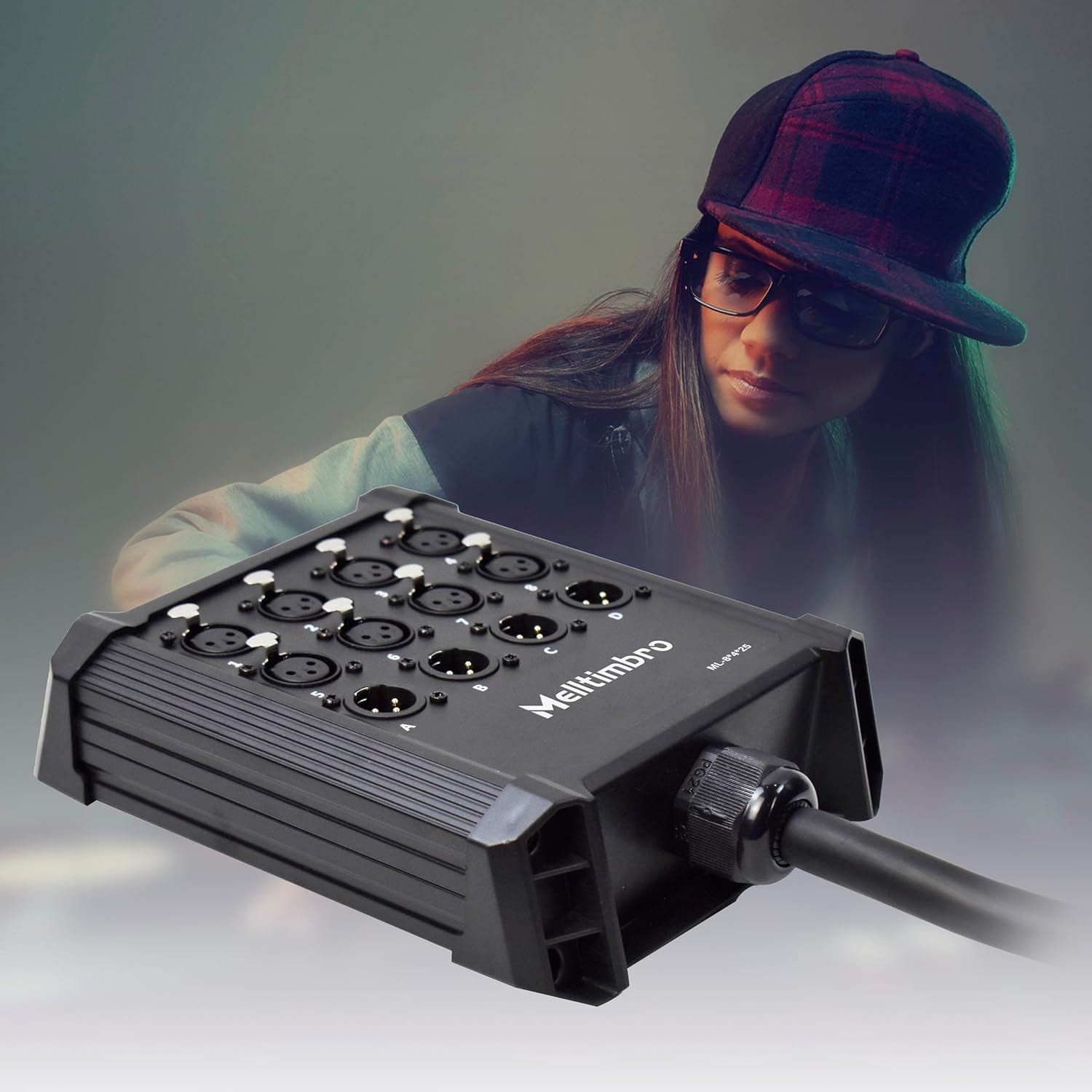 Speakers Low Profile XLR Send Circuit Board Snake Cable, XLR Splitter Cable, Small Footprint XLR Box Snake for Live, Recording, Stage, Studio, 8 Channel 4 Return 25 Feet Long