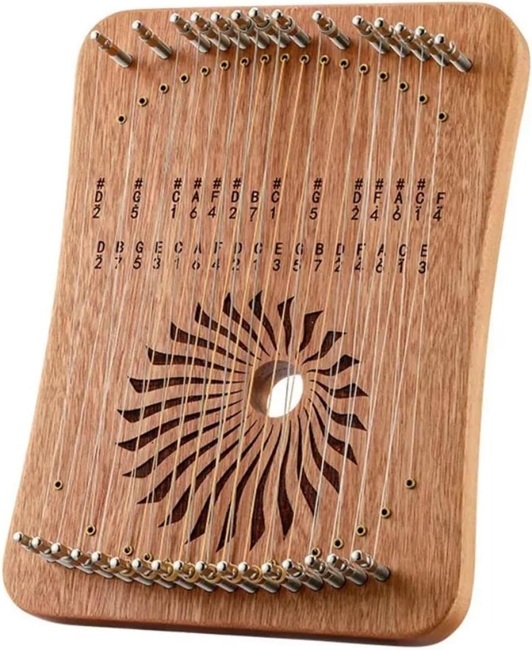 Lyre Harp Set Wooden 31 Tones Harp Rare Musical Instrument Professional Fingertip Harp Musical Instrument Easy Learn Beginner(31 Strings5)