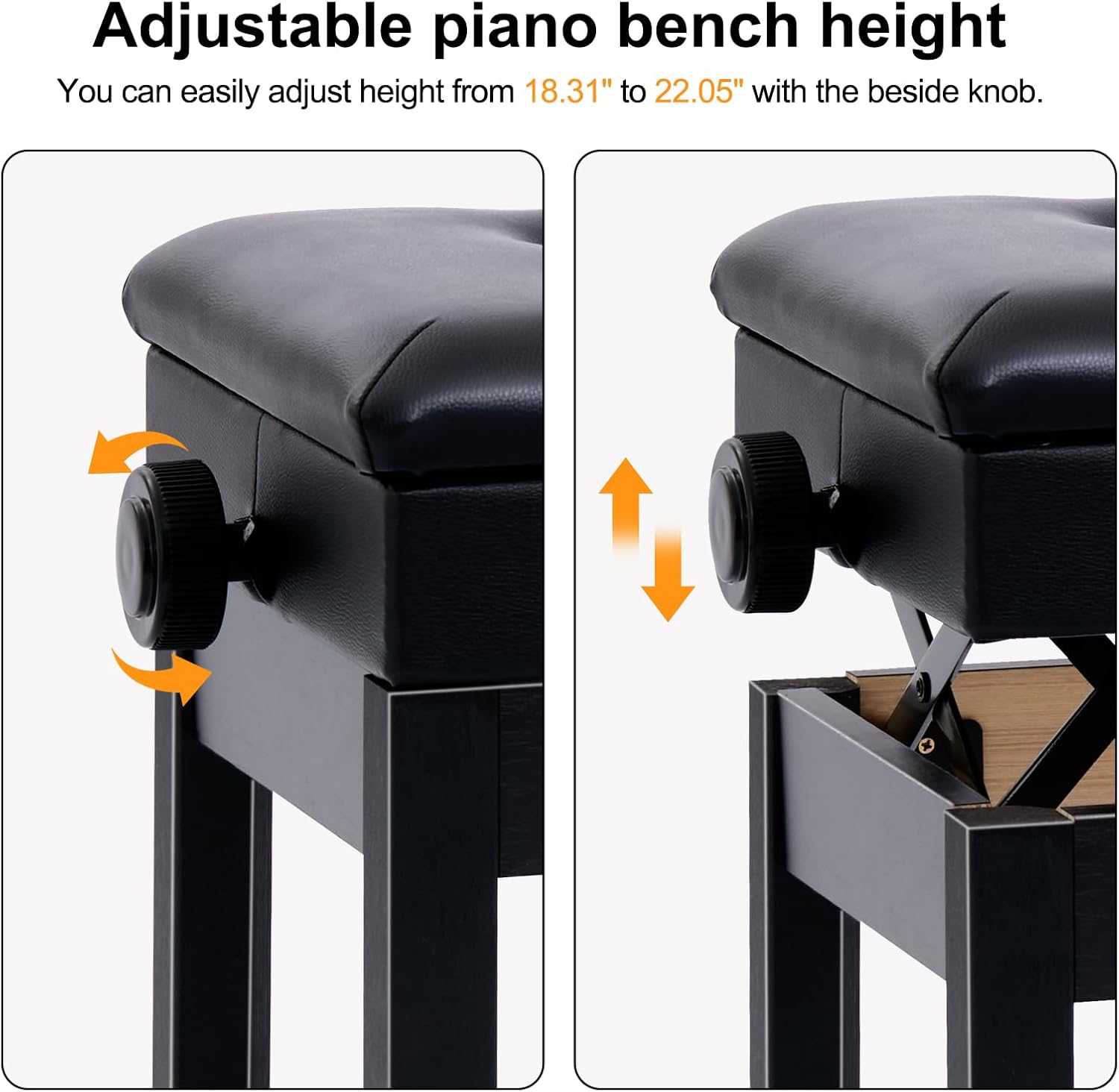 AODSK Beginner Digital Piano 88 Key Keyboard AD-X1+AODSK Adjustable Wooden Piano Bench ALP-22