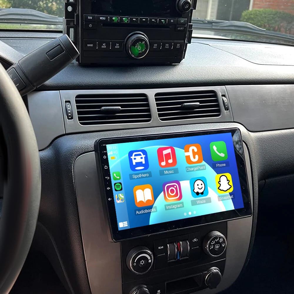 Car Stereo Radio Compatible for Yukon (Denali) (2007-2014) with Carplay Android Auto GPS Navigation 10.1in Touchscreen Car Radio Player with Bluetooth WiFi FM/RDS SWC Mirror Link + Backup Camera