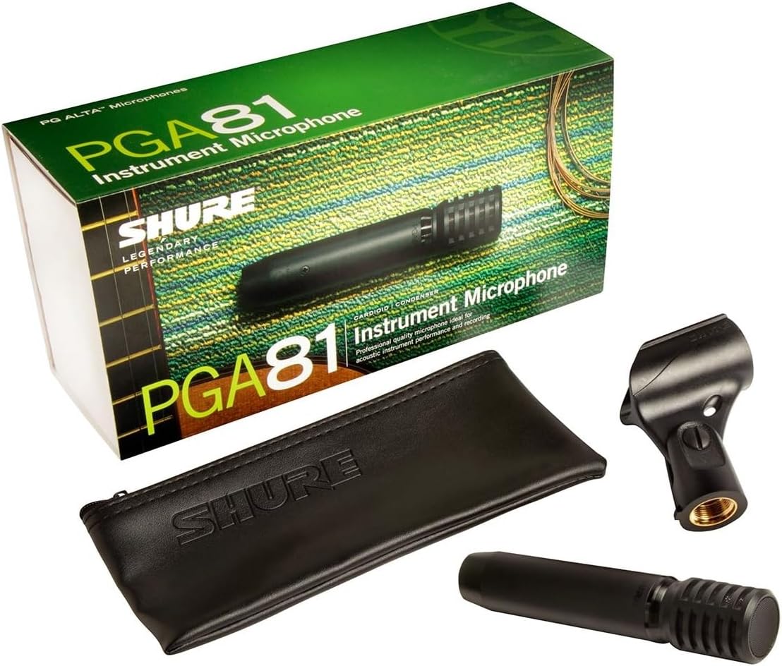 Shure PGA81 Condenser Microphone - with Cardioid Pick-up Pattern,Condenser Instrument Microphone, No Cable (PGA81-LC)