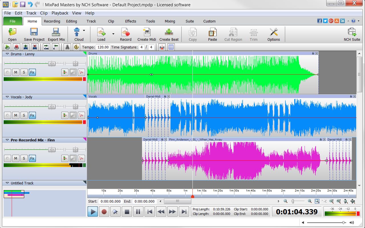 MixPad Multitrack Recording Software for Sound Mixing and Music Production [Download]