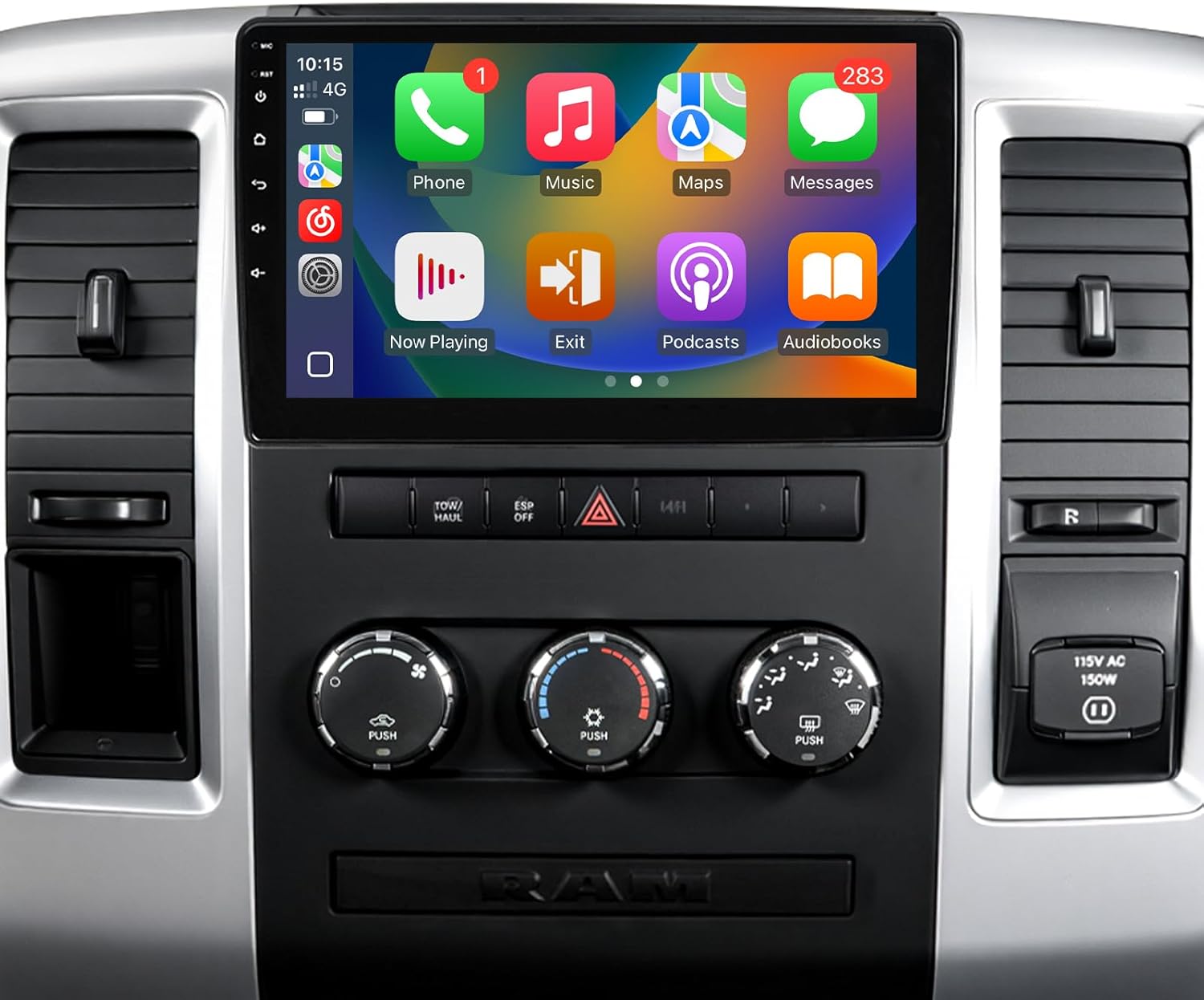 Leadfan Car Radio for Dodge RAM 1500 2500 3500 2009-2012 with Wireless CarPlay Android Auto, 10.1inch Touchscreen Stereo for Jeep Wrangler JK Dodge Grand Caravan GPS Navi Bluetooth FM SWC+Rear Camera