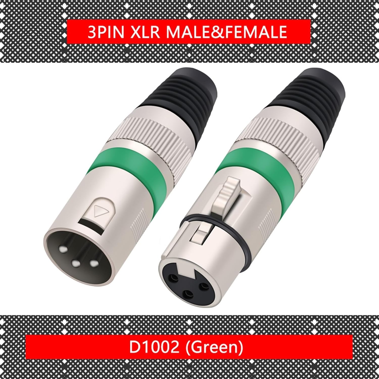 10Sets/lot 3 Pin XLR Connectors Male+ Female 3 Pole XLR Plug Jack Socket Microphone MIC Cable Terminal Wire Connector (Color : 10xM 10xF-Green)