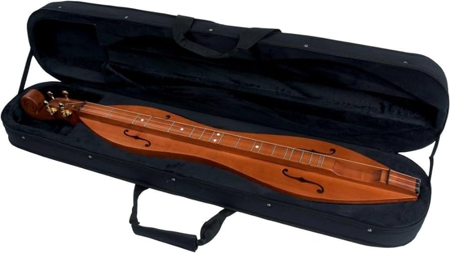 Applecreek Mountain Dulcimer 4-String Solid Cherry Hourglass Body with Instrument Alley, Case, Book, True Tune Tuner, Strings, Polish Kit, Bundle ACD200K - Made in Romania