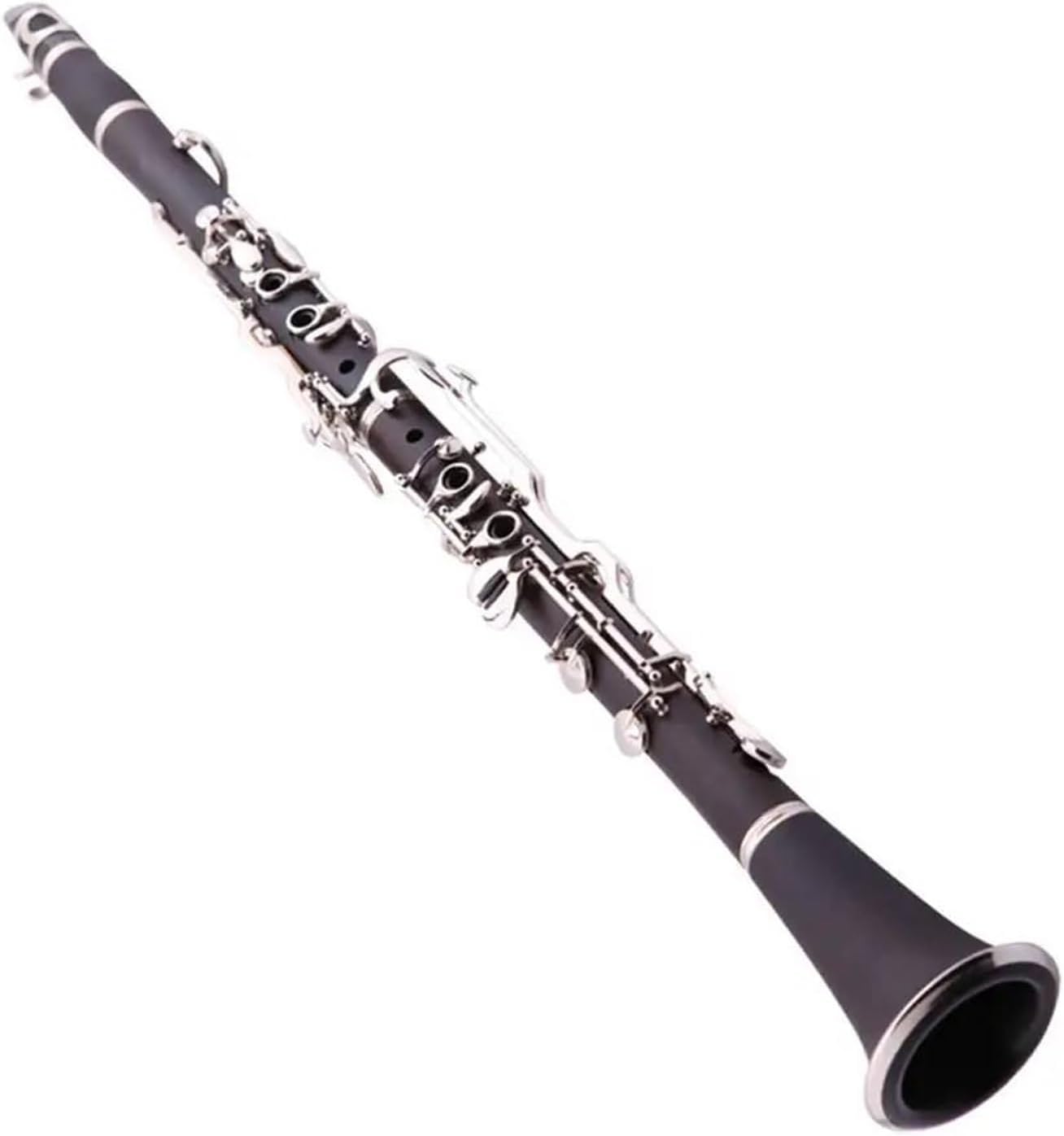 Bakelite 18 Key Nickel Plated Clarinet Woodwind Instrument In G