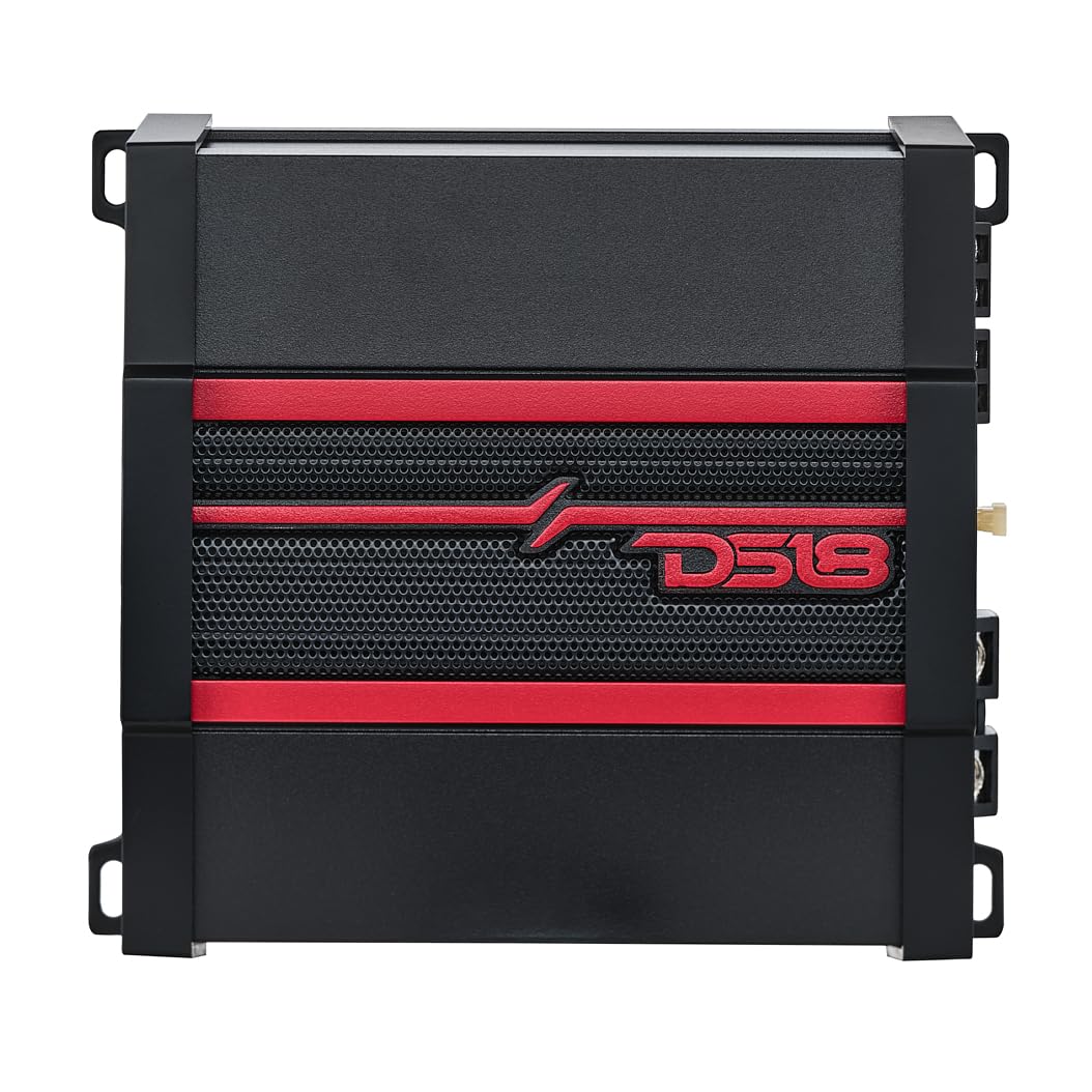 DS18 CANDY-X2B Amplifier in Black - Class D, 2 Channels, 800 Watts Max, Digital, 2/4 Ohm - Don't Sacrifice Space for Power - Compact Mini Ampflier for Speakers in Car Audio System
