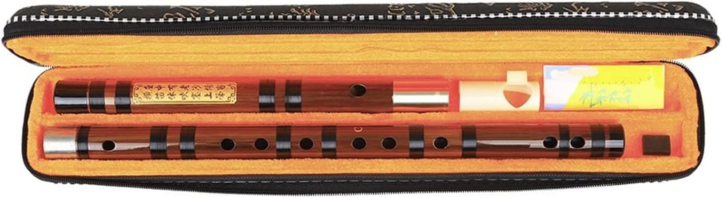 Bamboo Flute Traditional Woodwind Instrument C D E F G Key Chinese Transverse Flute Dizi with Case (Color : F Key)