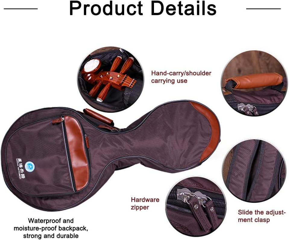 KAFELE Rosewood Zhongruan Length 89Cm Panel Width 40Cm Height 9Cm Including Oxford Cloth Backpack Professional Performance/Teaching/Grading