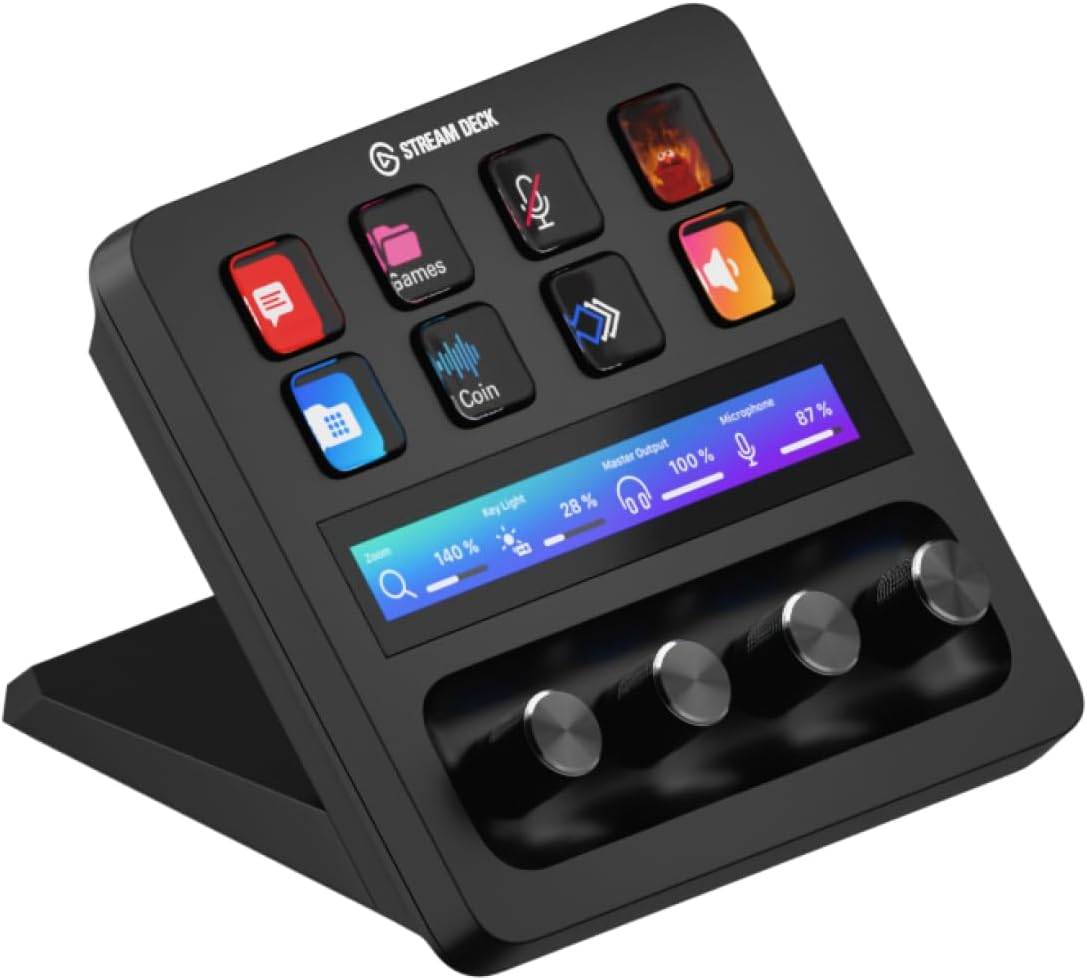 Elgato Stream Deck +, Audio Mixer, Production Console and Studio Controller for Content Creators, Streaming, Gaming, with customizable touch strip dials and LCD keys, works with Mac and PC