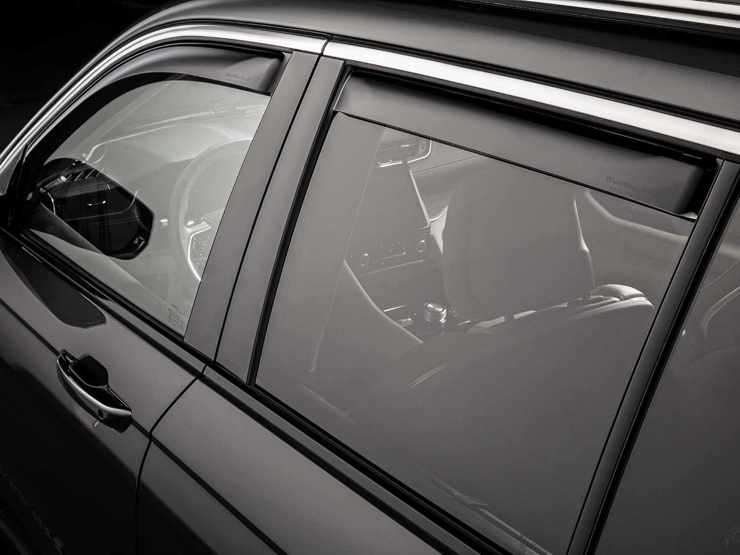 WeatherTech Custom Fit Side Window Deflectors for Jeep Grand Cherokee 4xe - (821048IM), Dark Tint