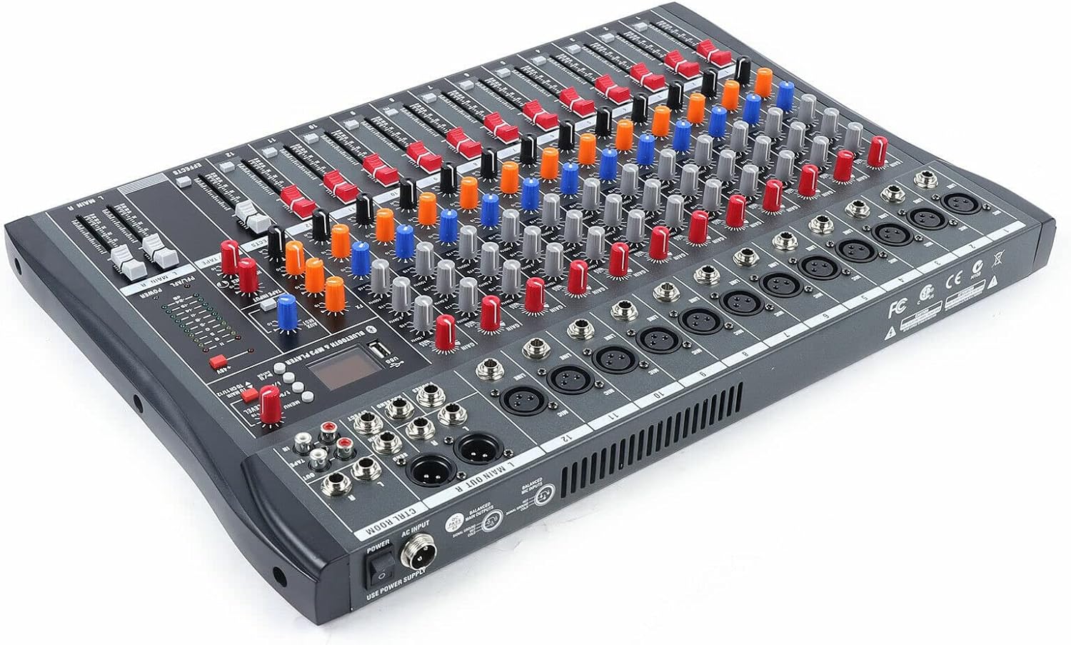 12 Channel Audio Mixer,DJ Sound Mixer,Bluetooth Mixer for Music Recording & Live Performance & other fields,Etc (12 Channel)