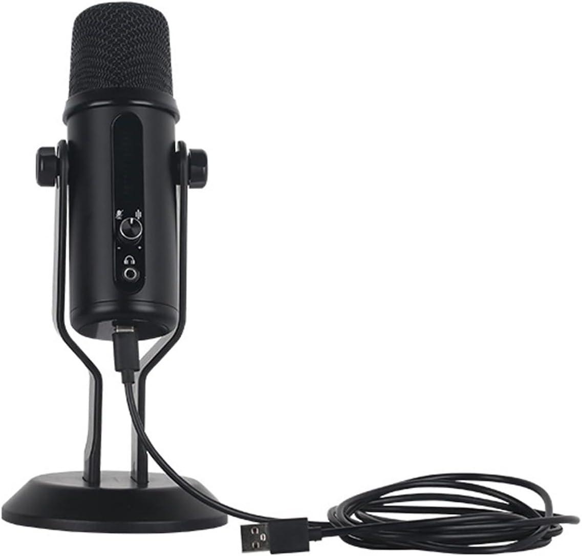 USB Capacitance Microphone, LED Voice-Activated Breathing Light, One-Click Noise Reduction/Home Studio Applications
