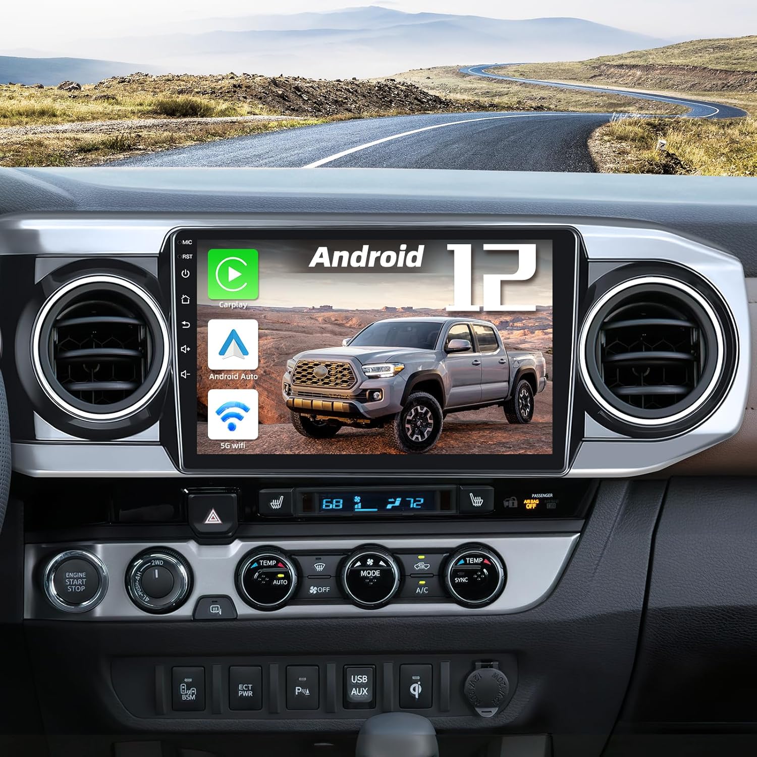 Car Radio Stereo for Toyota Tacoma 2016-2021: 4Core + 64G ROM Android 10