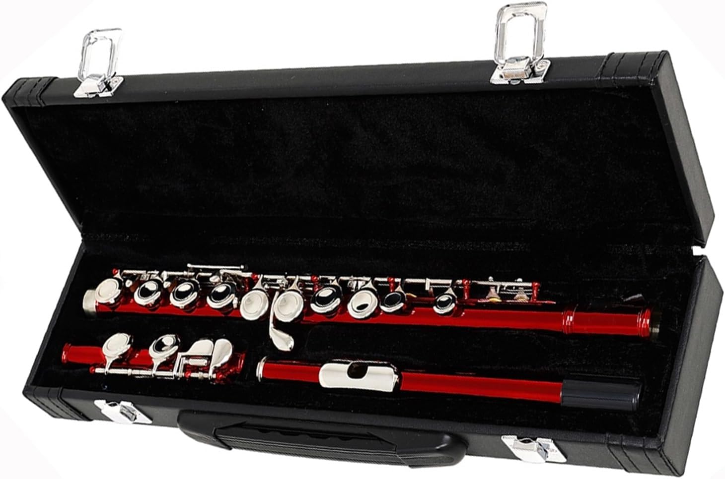 Flute 16 Hole Flute W/E Key Woodwind C Note Nickel Plated Silver Key Cupronickel Flute W/Music Box Flutes Musical Instruments