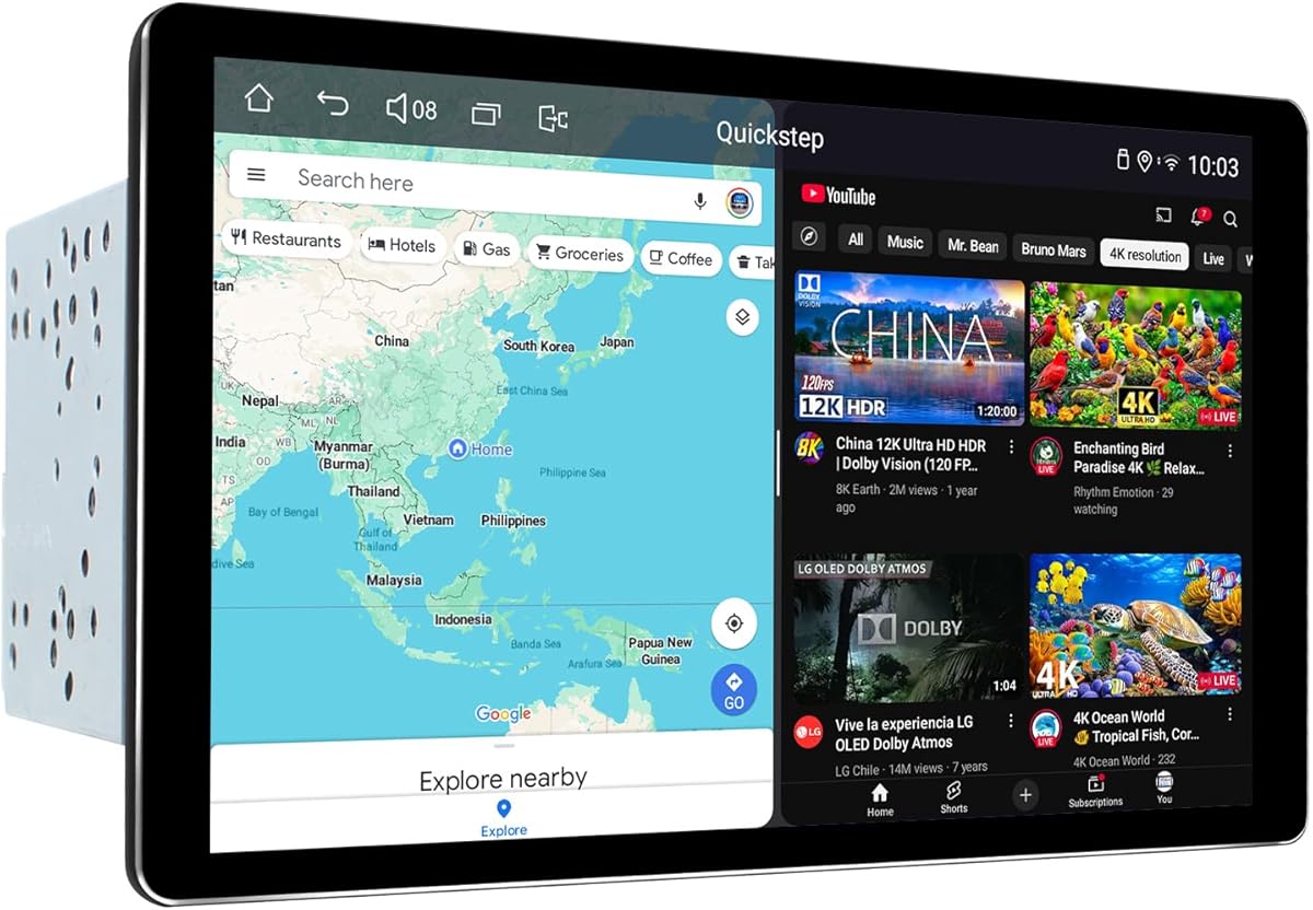 Joying 8 Inch Double Din Car Stereo Android 13 Radio with Carplay & Android Auto, 8GB+128GB Car Audio Receivers with Bluetooth, Mirror-Link, AM/FM, SWC, Subwoofer Output(JY-UTD80N8)