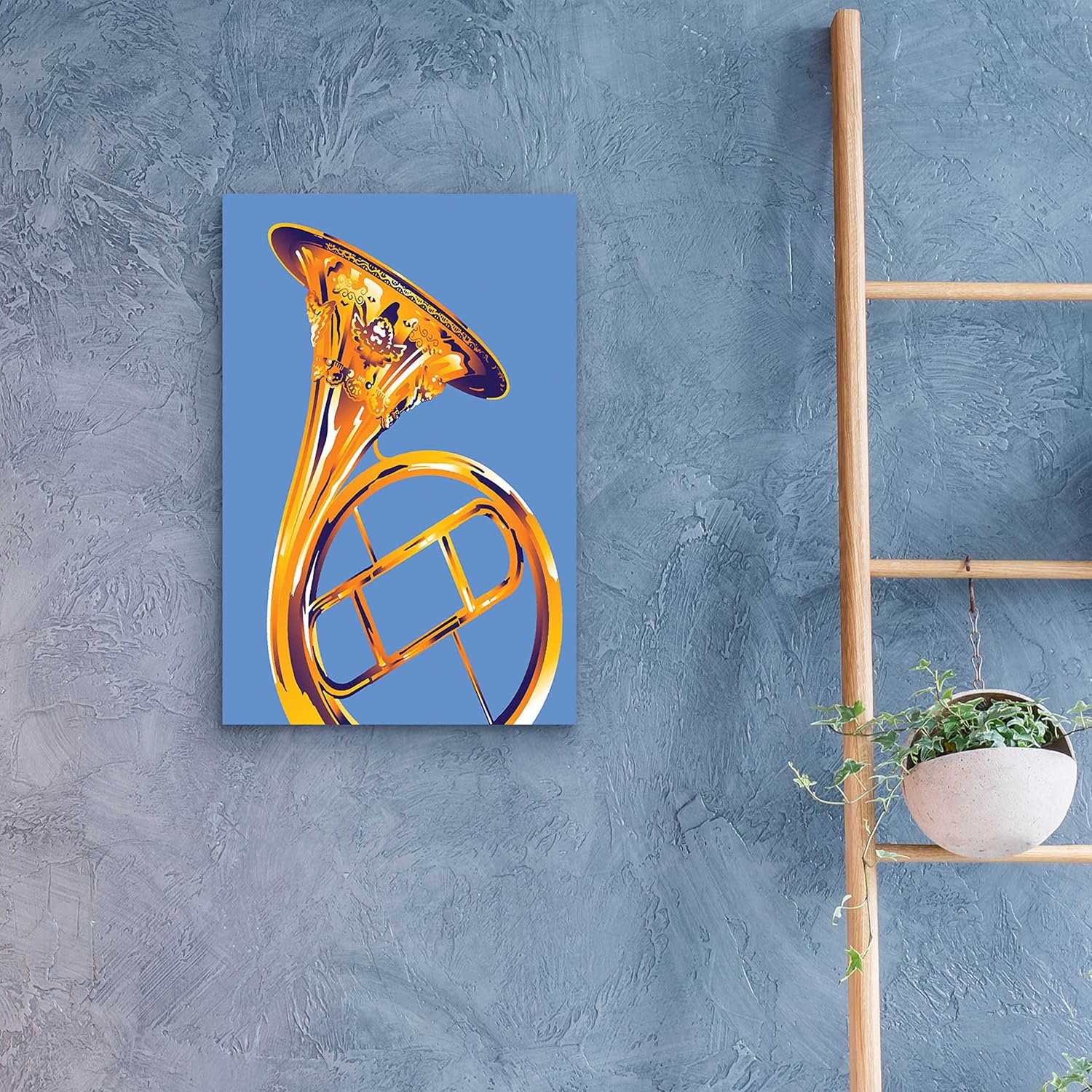 Epic Art 'French Horn 8' by David Chestnutt, Acrylic Glass Wall Art, 16