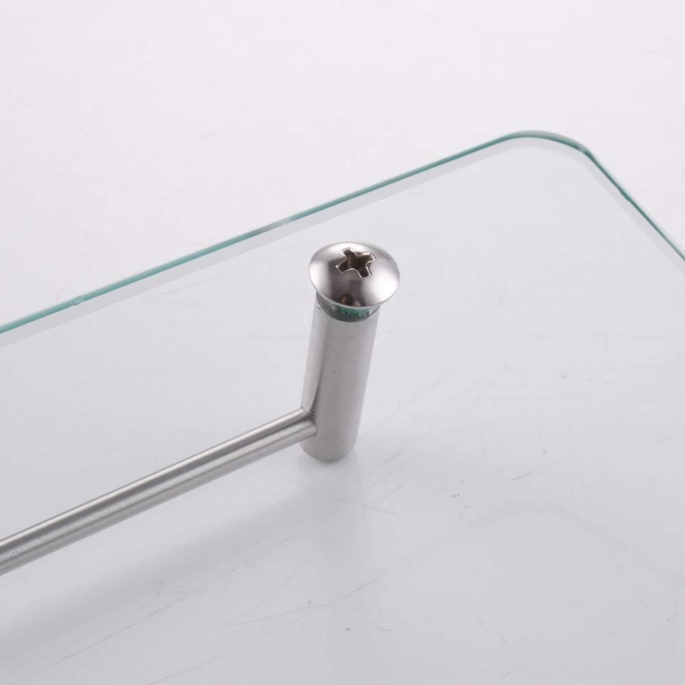 Bathroom Shelf Home Wall-Mount Storage Racks Corner Shower Shelf Creative Seamless Towel Rack Stainless Steel Glass Storages Holder Multifunction Bathroom Acces