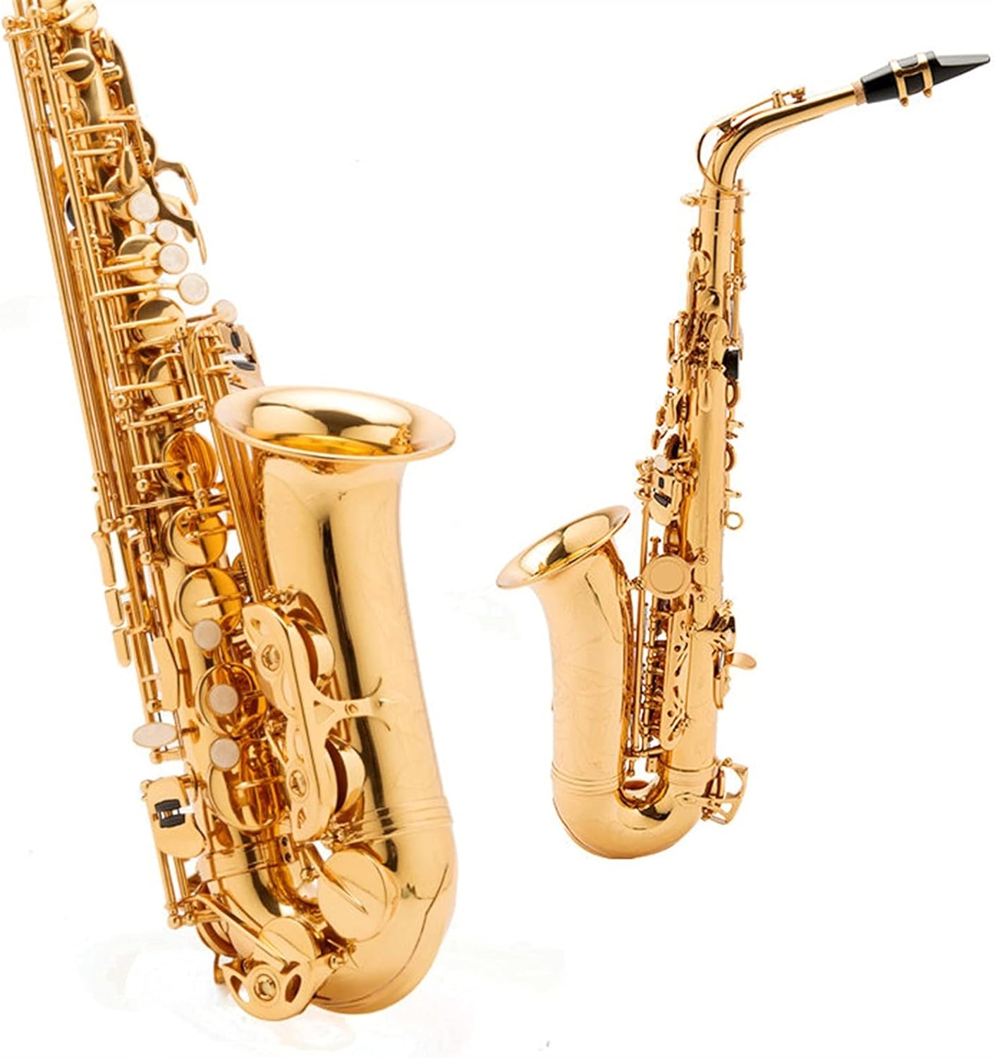 Saxophone Straight E-Flat Brass Lacquered Gold Alto Saxophone is Suitable for Beginners to Test The Level of Professional Playing Wind Instrument Saxophone