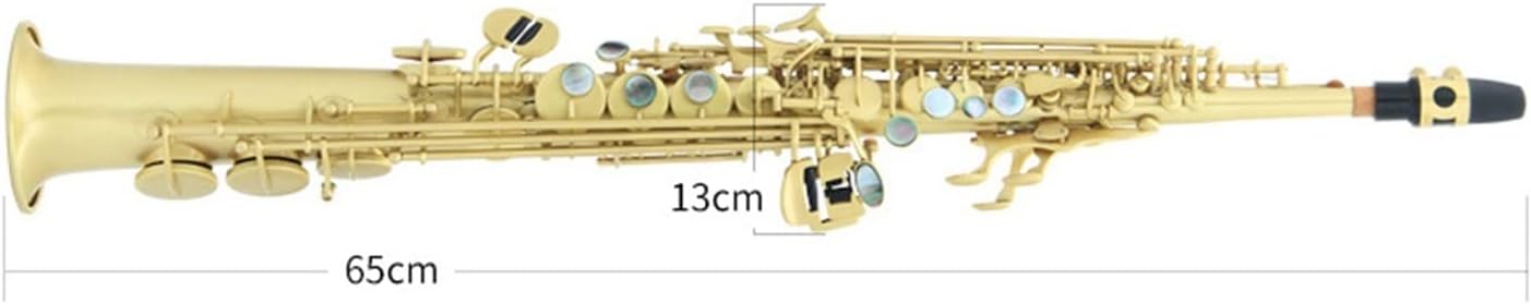 B-Flat Integrated Straight Saxophone/Wind Instrument Full Body Brushed