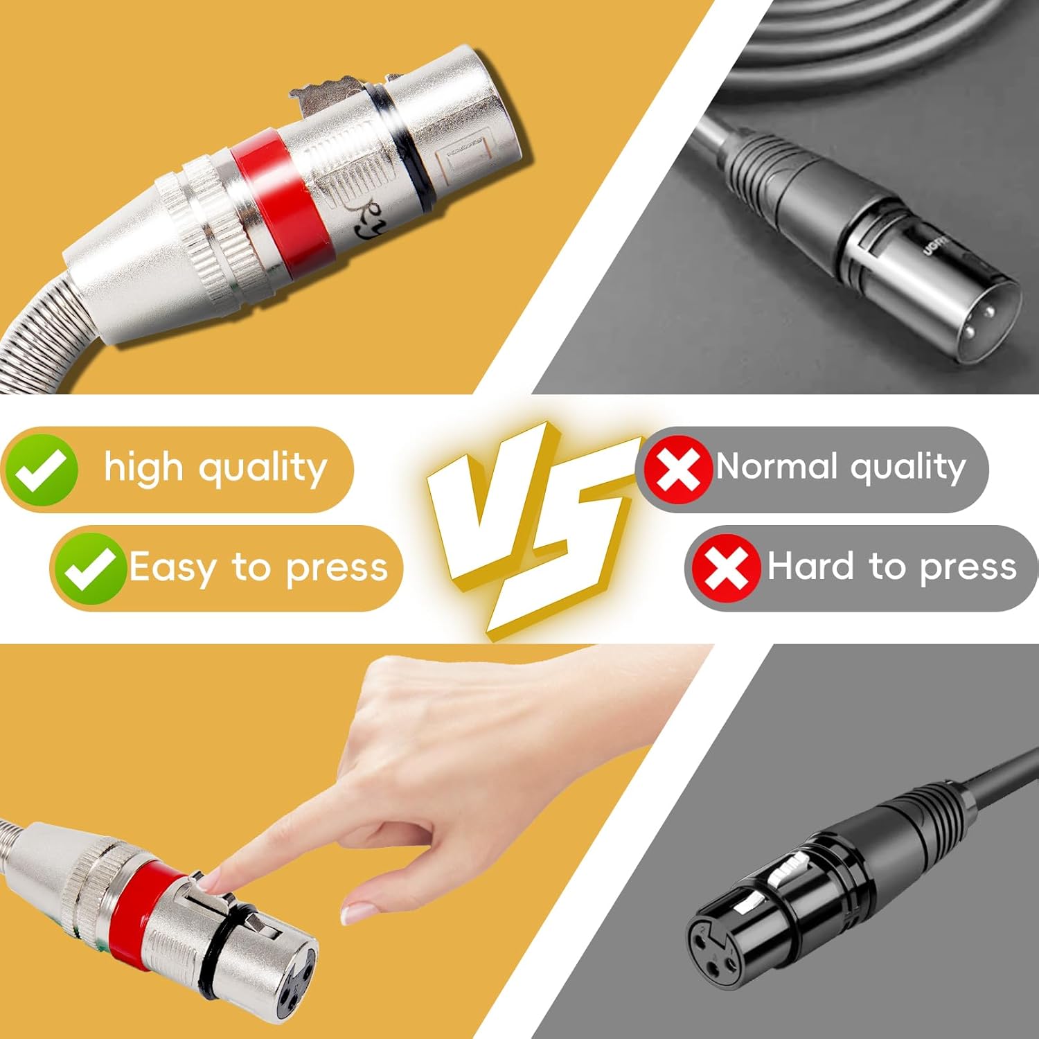 XLR Cables 20FT 10 Pack, Heavy Duty Oxygen-Free Copper 3-Pin Balanced Shielded XLR Male to Female Microphone Cable for Recording Studio Speaker, PA Systems, Audio Mixer and More