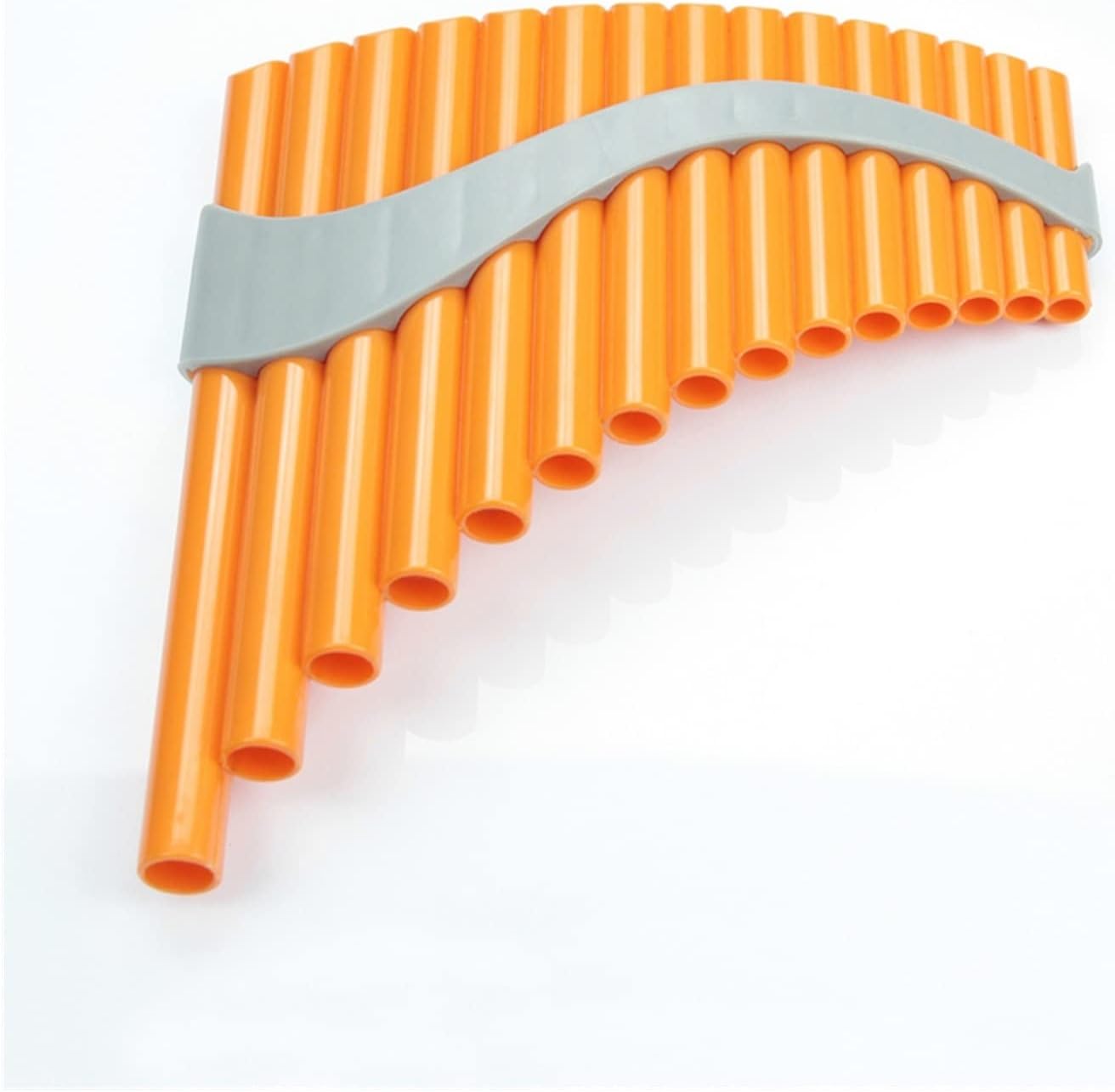 15 Pipes Panpipes G Key Beginners ABS Plastic Panflute Professional Pan Pipe Woodwind Musical Instrument (Color : Orange Right Hand)