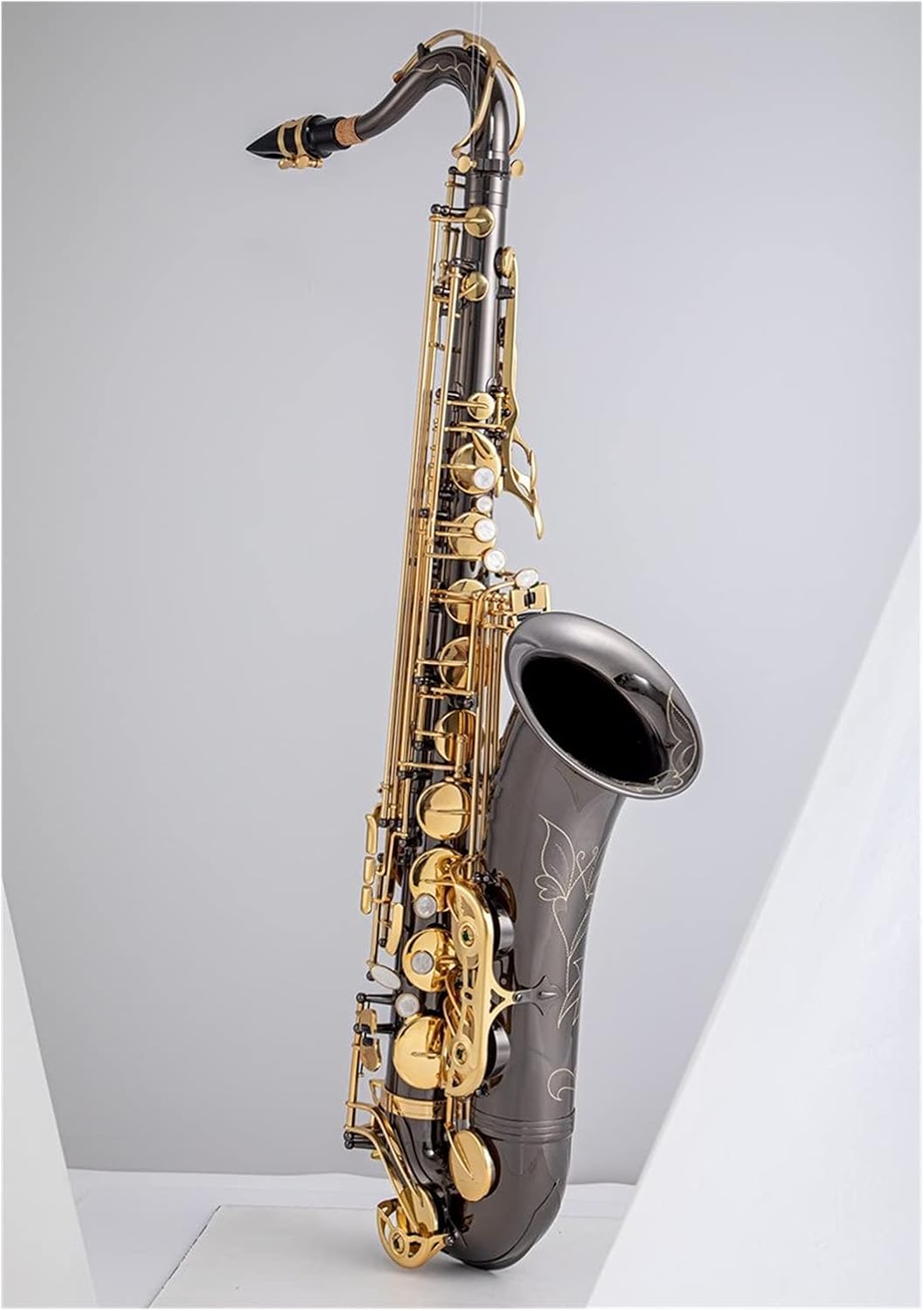 Sax Beginners Kit Made in France Bb Tenor Saxophone Sax Brass Body Black Nickle Plated Golden Keys Woodwind Instrument Wind Instrument