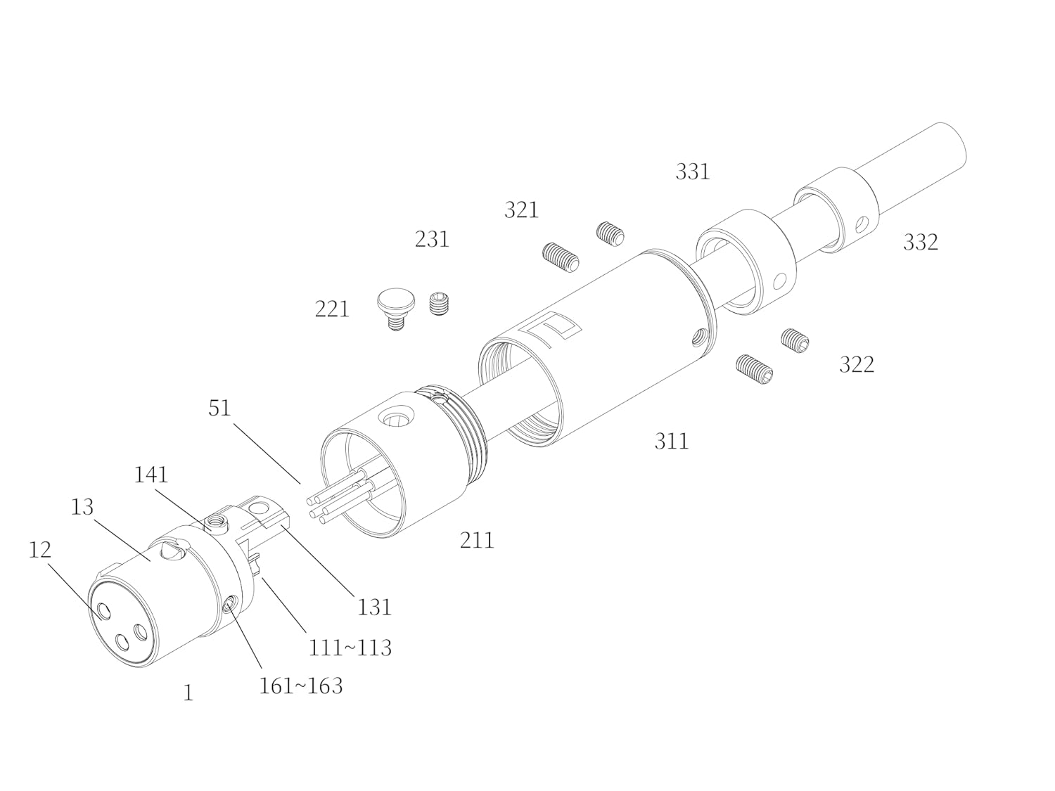 aeco XLR 3 Pole Female AX3-1623G, 1pcs/1set, Gold Plating