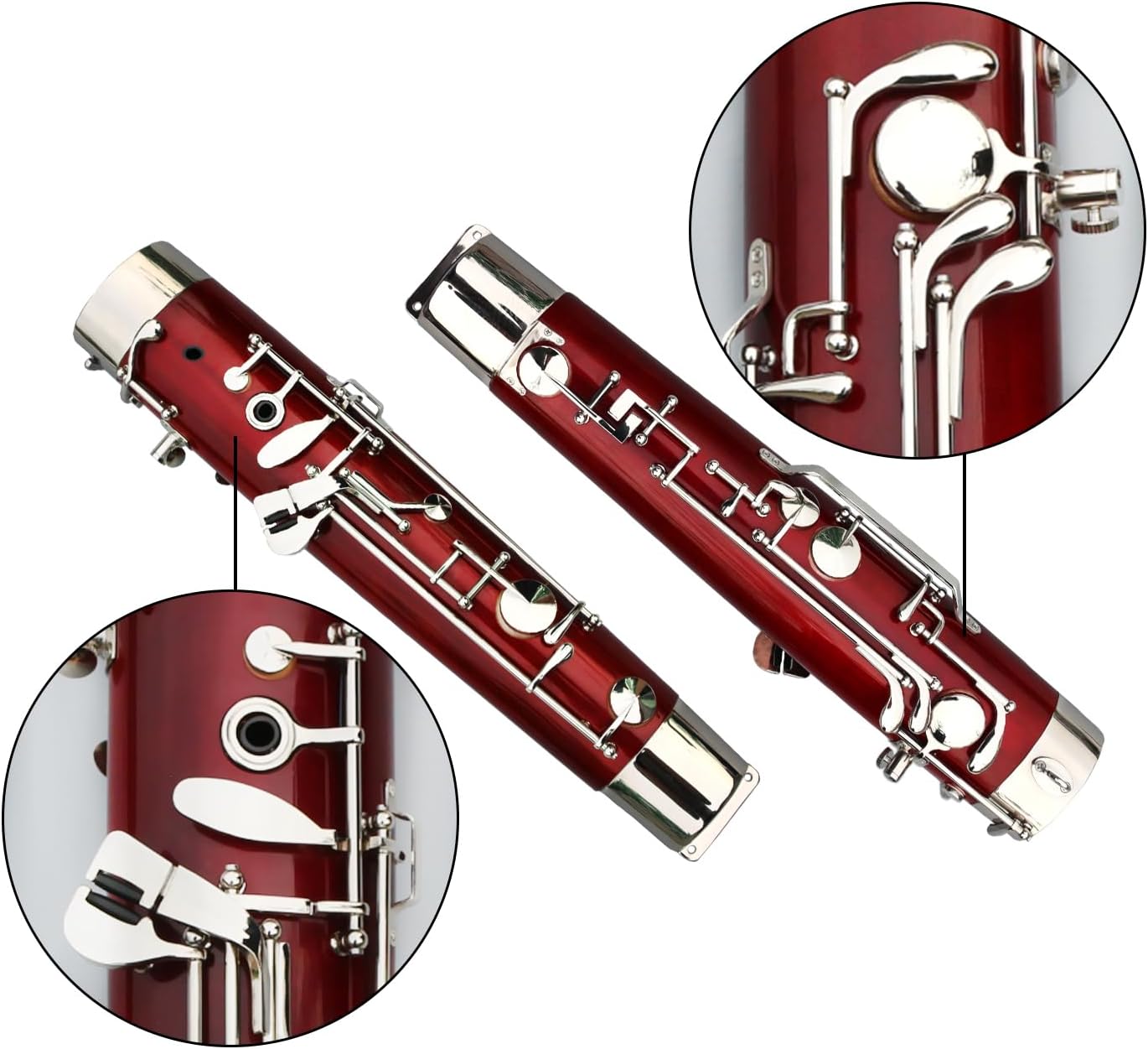 Brilliant sound Bassoon C Key 26 Keys Woodwind Instrument with Case Accessories