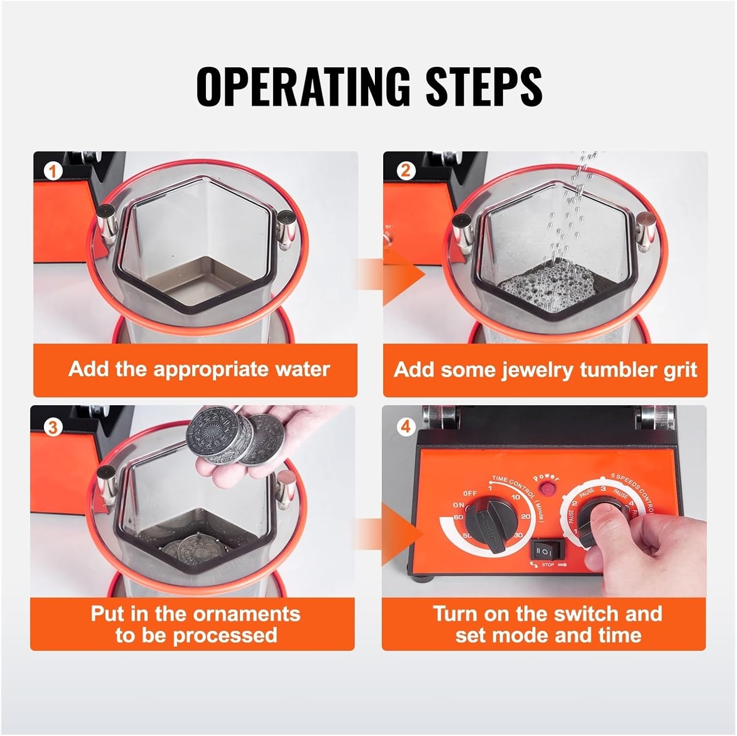 3kg 5kg Rotary Tumbler Surface Polisher Jewelry Drum Polisher Cleaning Tool For DIY Jewelry Polisher(3Kg Capacity)