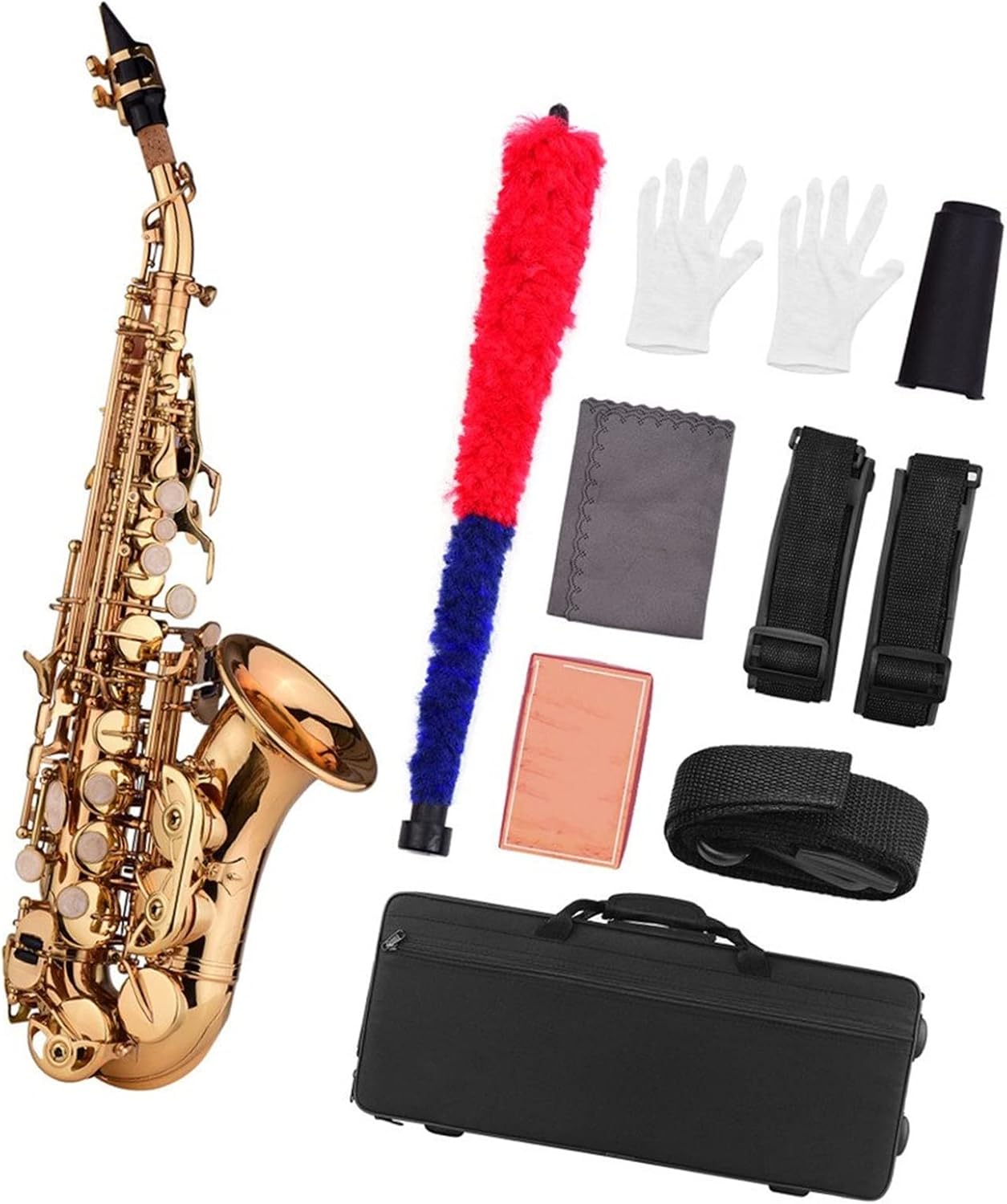Mini Bb Saxophone Sax Brass Material Gold Lacquer Surface Woodwind Instrument with Case