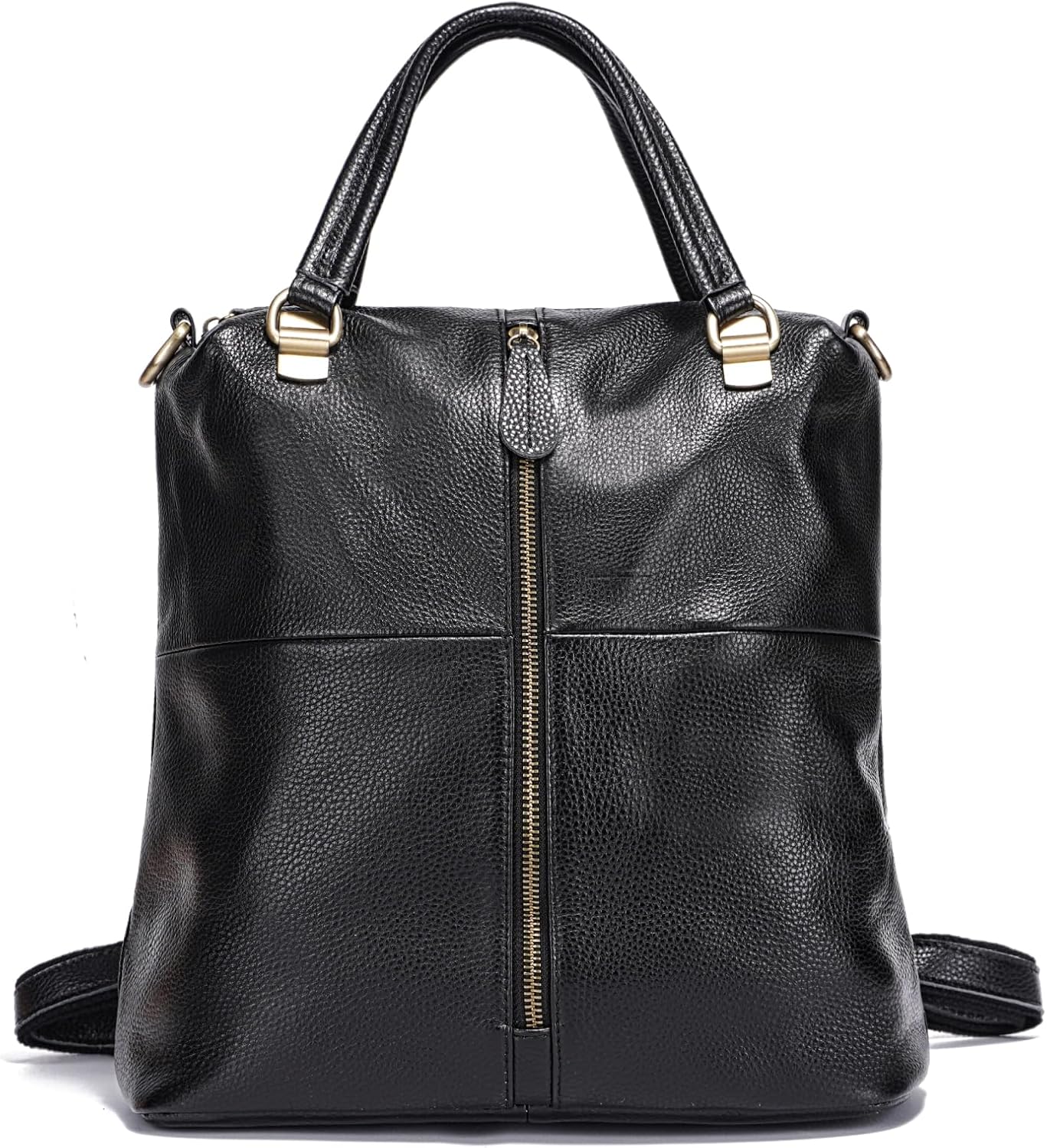 zency Vintage Women's Genuine Leather Outdoor Backpacks Anti-Theft Designer Travel Shoulder Bag (black)