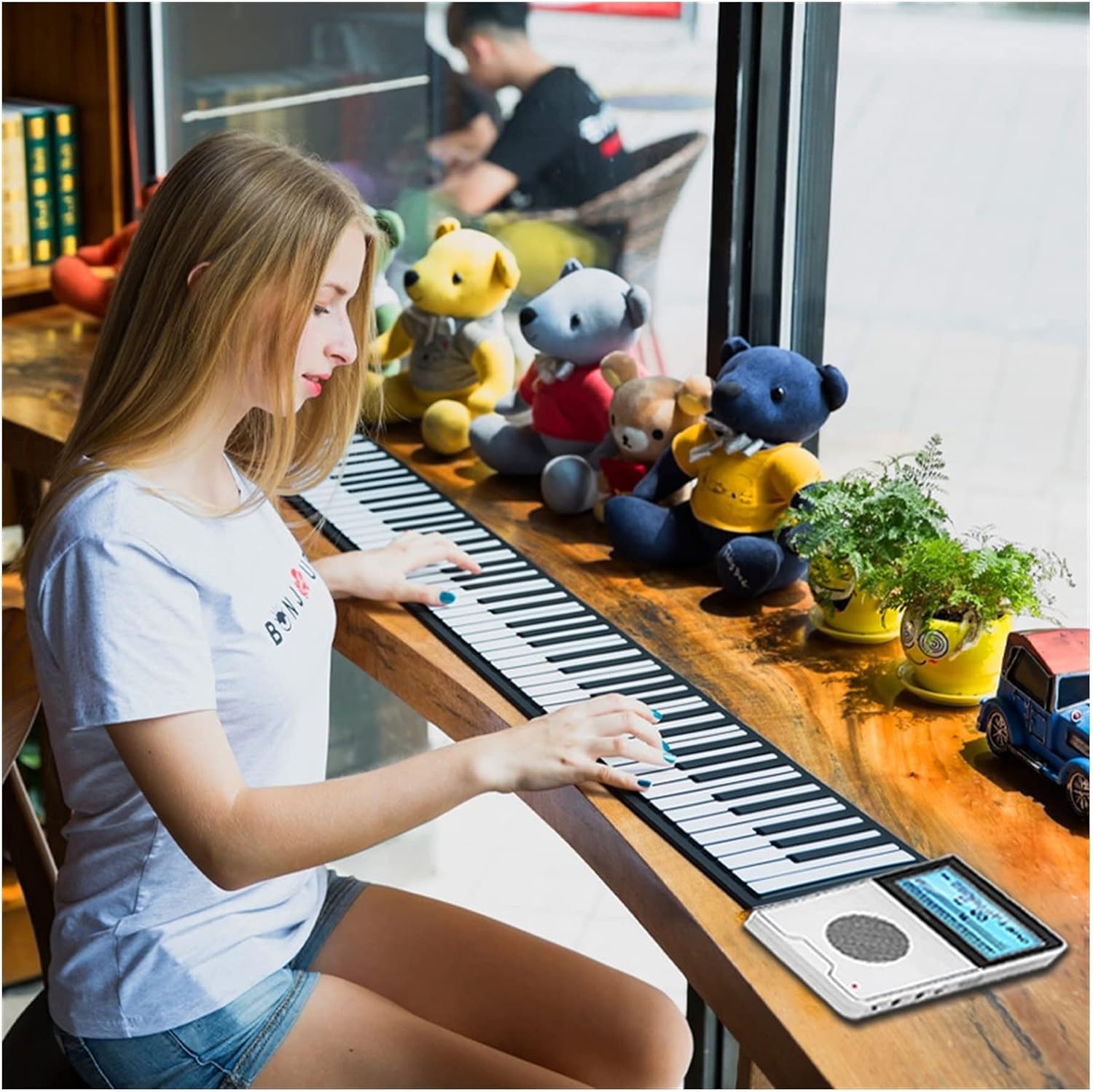 KESHUO Folding Piano 88 Key Roll-up Digital Midi Controller Synthesizer Electric Piano Keyboard Soft Music Folding Keyboard