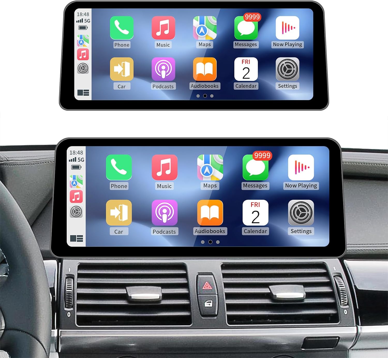 12.3Inch Wireless CarPlay/Android Auto Touchscreen for BMW X5/X6 Series E70/E71 (2009-2013) with CIC System, Car Radio Receiver, Bluetooth, Car Stereo