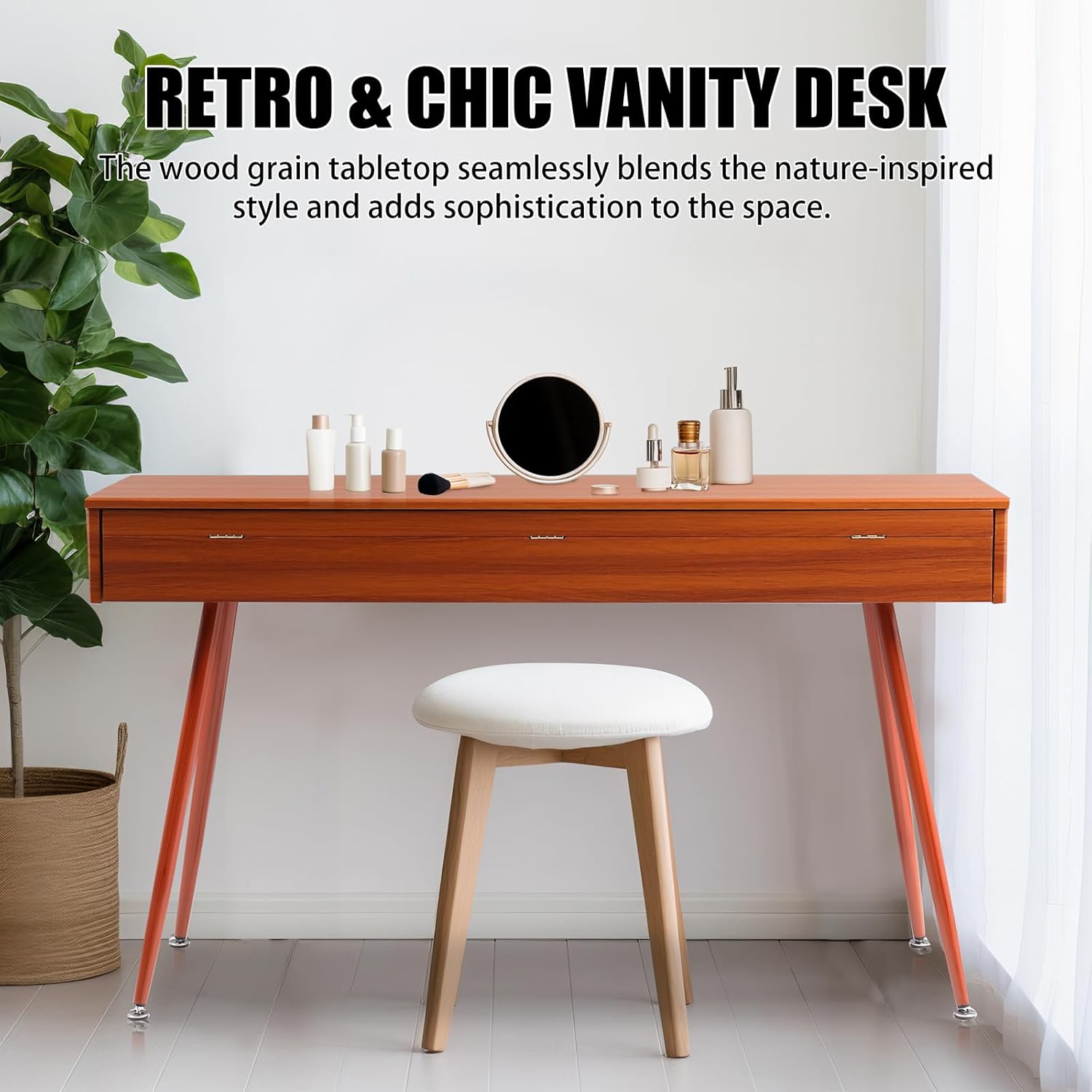 Ktaxon 88 Key Weighted Digital Piano, Home Electric Desk Piano & Vanity Desk Piano with Premium Sound, 3-Pedal Unit, Headphone Bluetooth Connection(Wood)