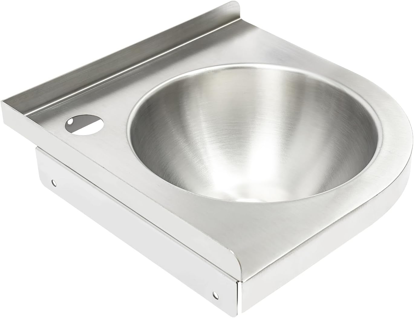 RV Camper Kitchen Sink, Triangle Wash Basin Wall Mount Corner Sink, Small Single Bowl Stainless Steel Hand Wash Basin Sink for RV Caravan Camper Boat Bar