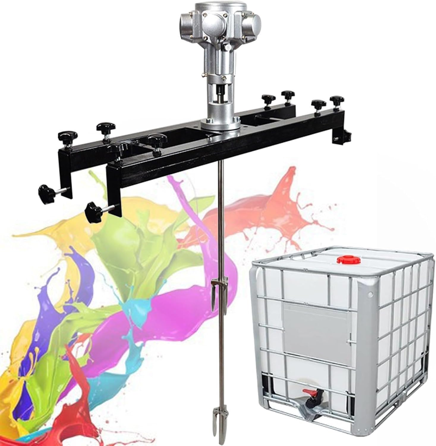 IBC Agitator,Electric Tank Mixer Machine, Commercial Paint Stirring Machine with Support Hanger,Paint Mixing Equipment,for Ink Dissolver Agitator (Size : Large5cylinders)