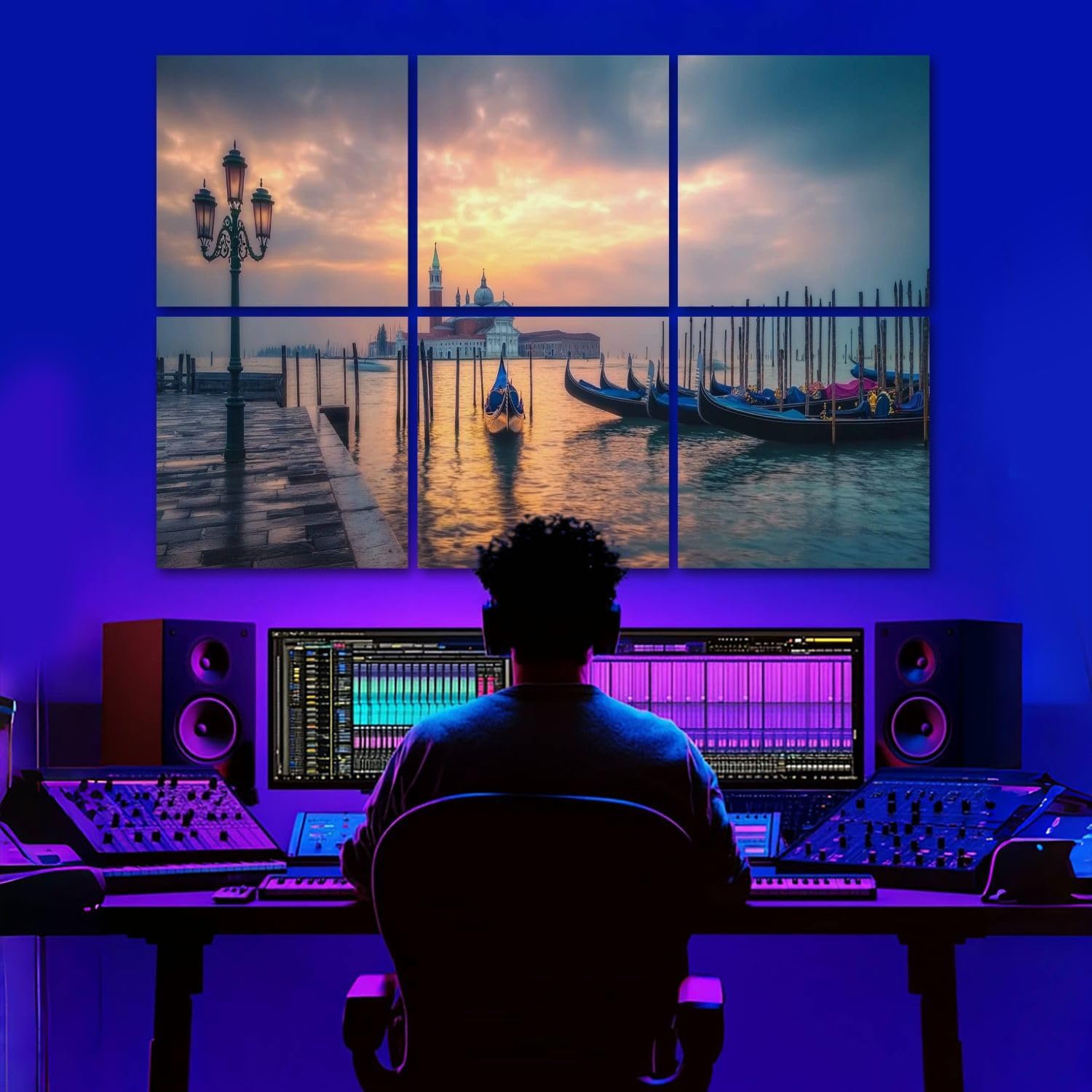 6 Pack Art Acoustic Panels Venice Panorama Sound Absorbing Panel 48