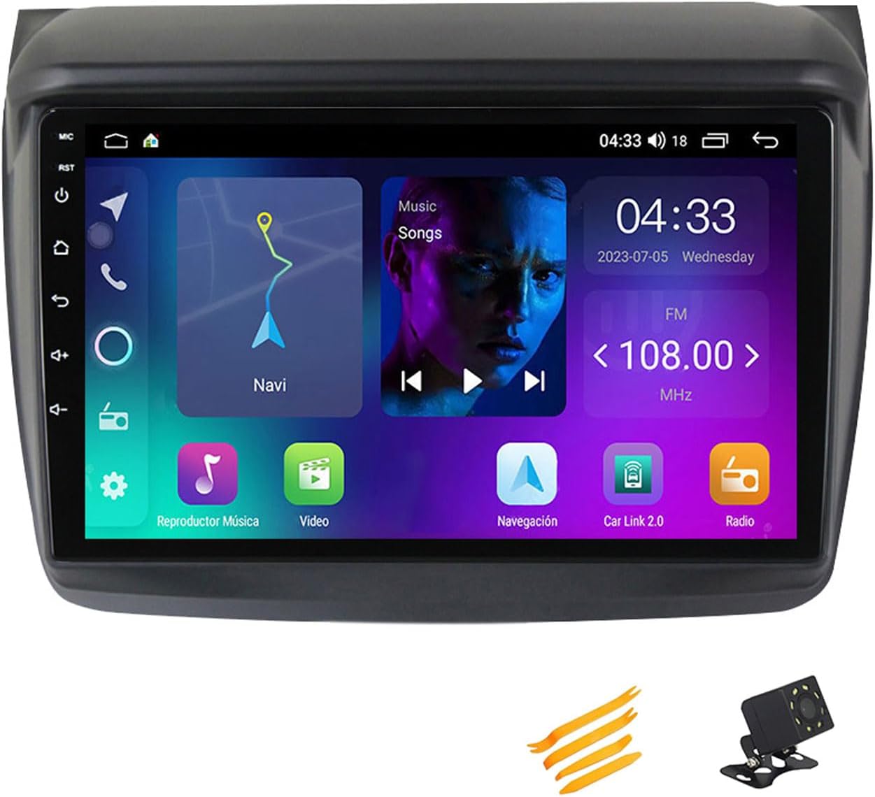 Android 13 Car Stereo Bluetooth CarPlay 2 DIN Touch Screen Compatible with Mitsubishi L200 2008~2016 9In QLED Display Car Radio with Navigation Android Auto FM RDS SWC,4 Core NF1 1G+32G