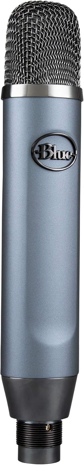 Blue Ember XLR Condenser Mic for Recording and Streaming, Custom Cardioid Capsule and Mic Stand Mount, Gray