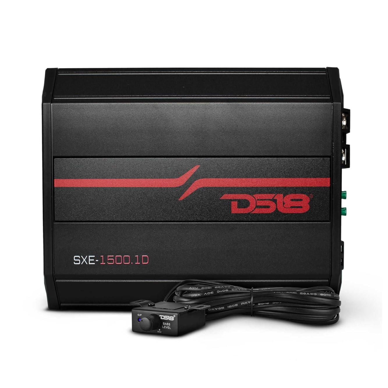 DS18 SXE-1500.1D SXE Class D Monoblock Car Amplifier 1 x 500 Watts RMS @ 1 Ohm 1500 Watts - Compact Amplifier with Remote Subwoofer Level Control (Black) (Renewed)